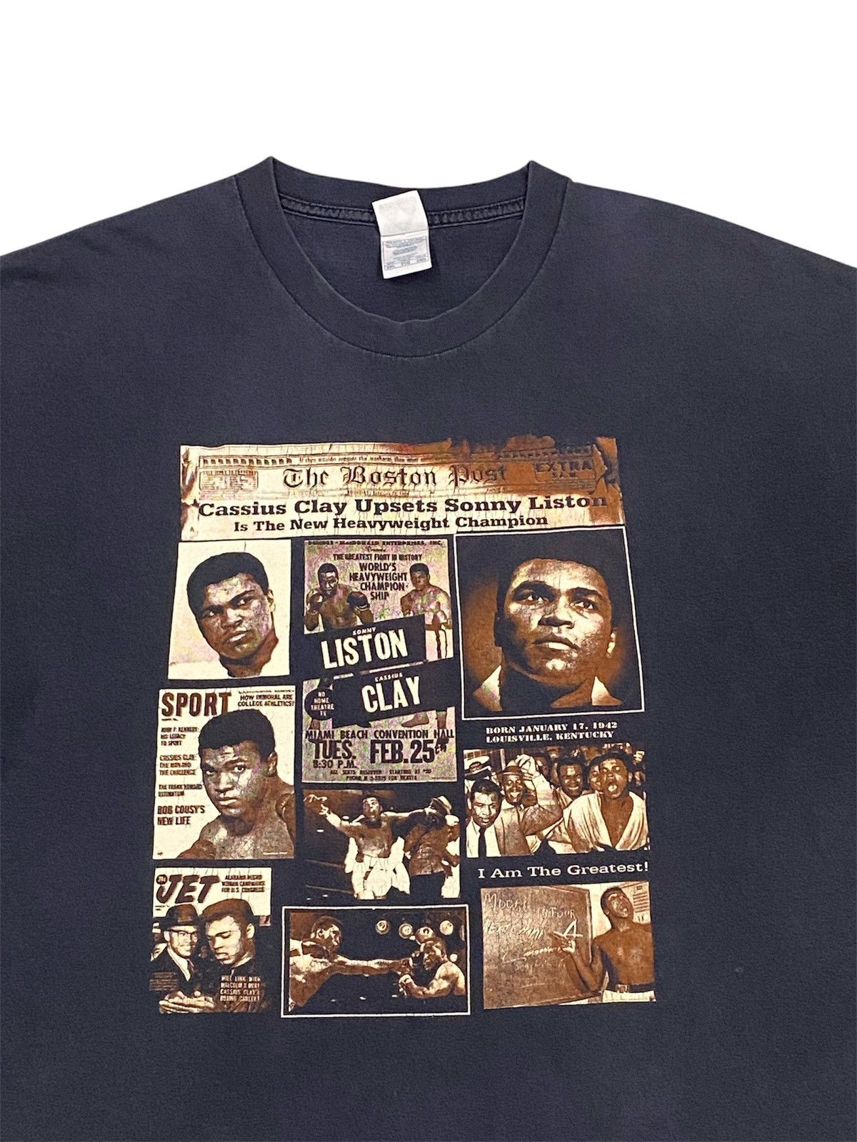 Vintage Vintage Muhammad Ali Cassius Clay Vs Sonny Liston T-Shirt Size US XXL / EU 58 / 5 - 3 Thumbnail