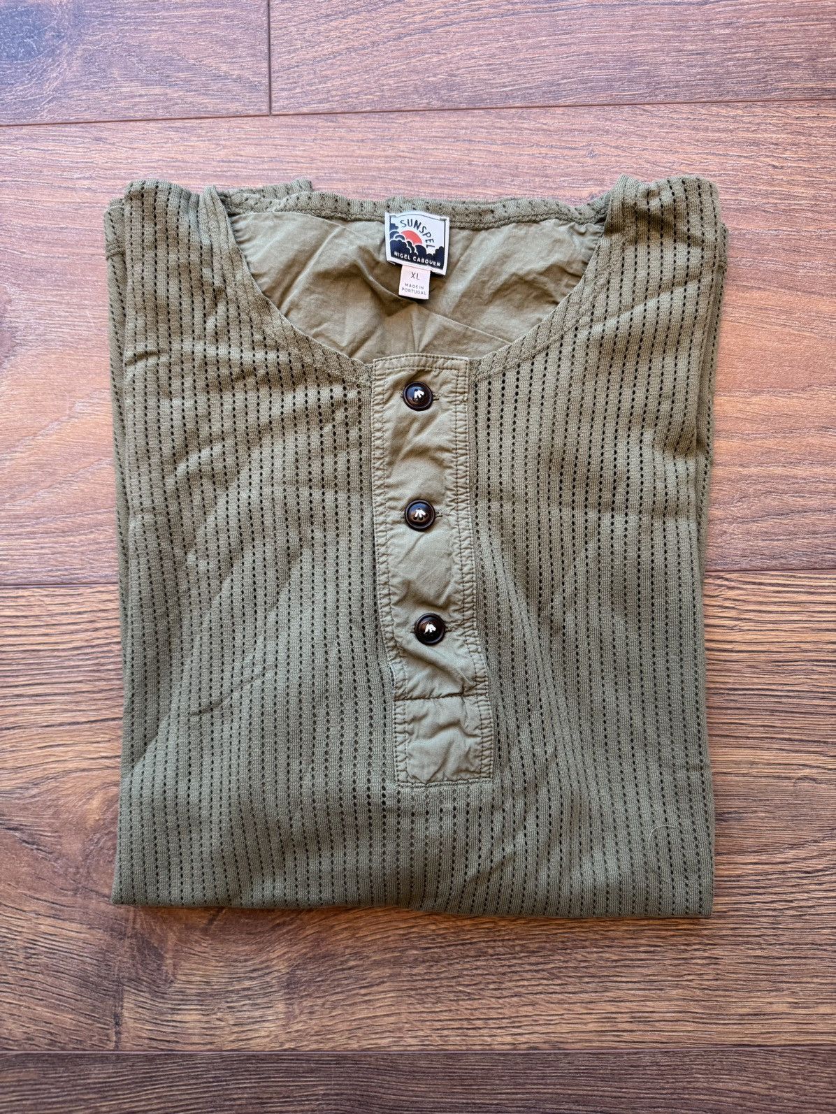 Sunspel Sunspel X Nigel Cabourn Buttons Up Henley T-Shirt - XL Size US XL / EU 56 / 4 - 1 Thumbnail
