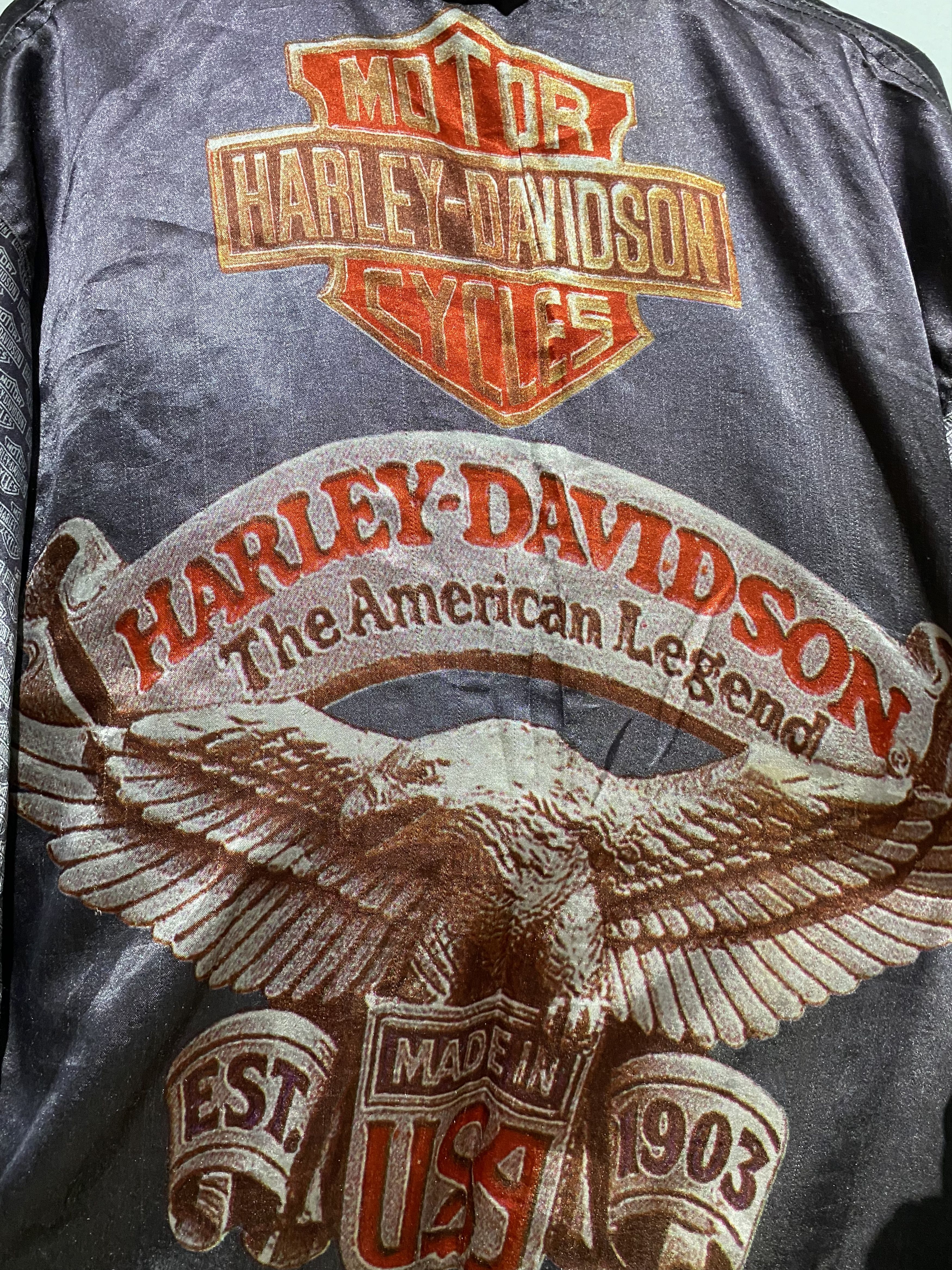 Harley Davidson × Vintage Harley davidson big logo light jacket Size US XL / EU 56 / 4 - 4 Thumbnail