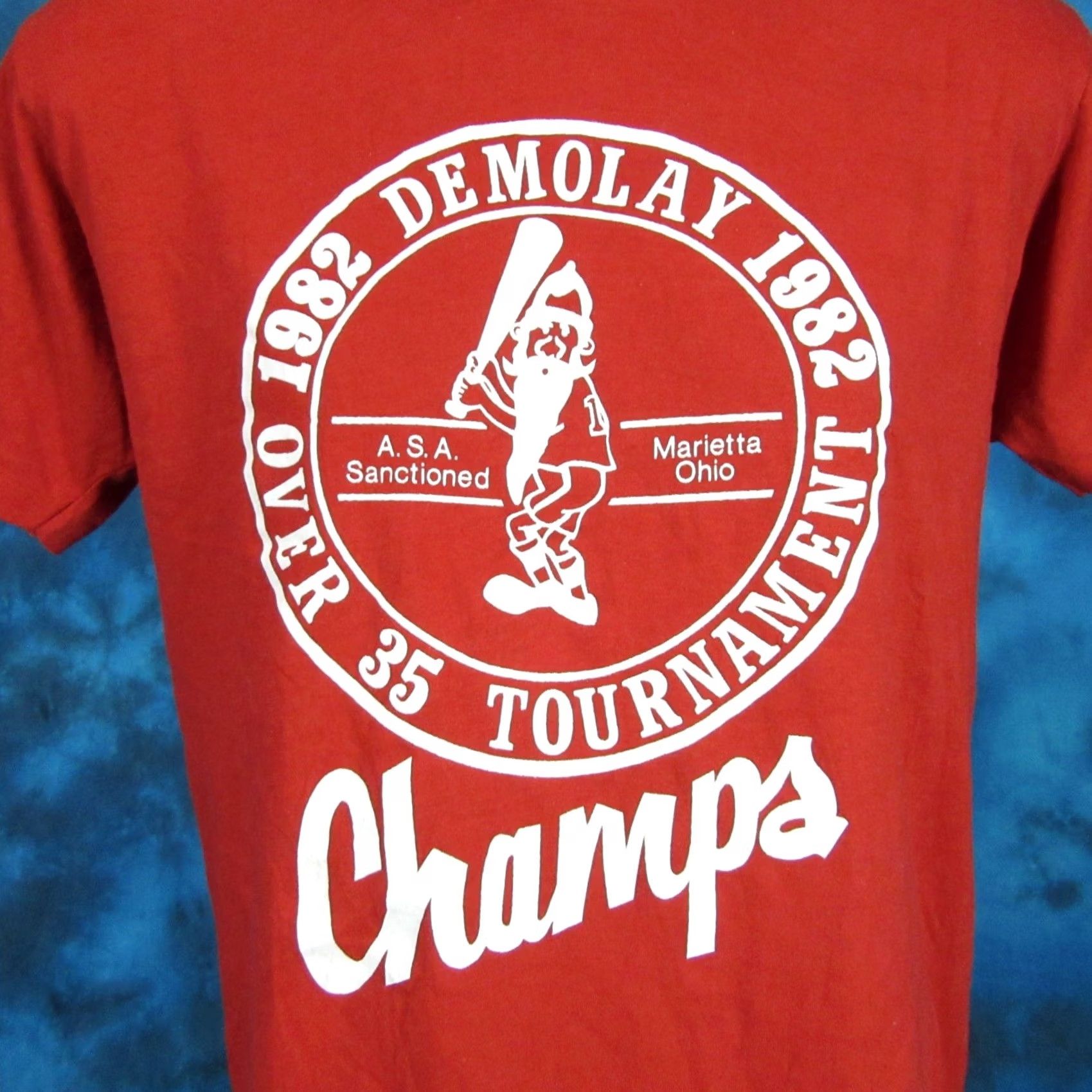 Vintage vintage Demolay T-Shirt baseball style red 1980s 80s paper thin M Men Shirt Short Sleeve Crew Neck Size US M / EU 48-50 / 2 - 3 Thumbnail