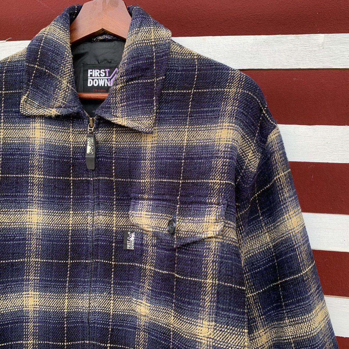 First Down Plaid Flanell Zipper