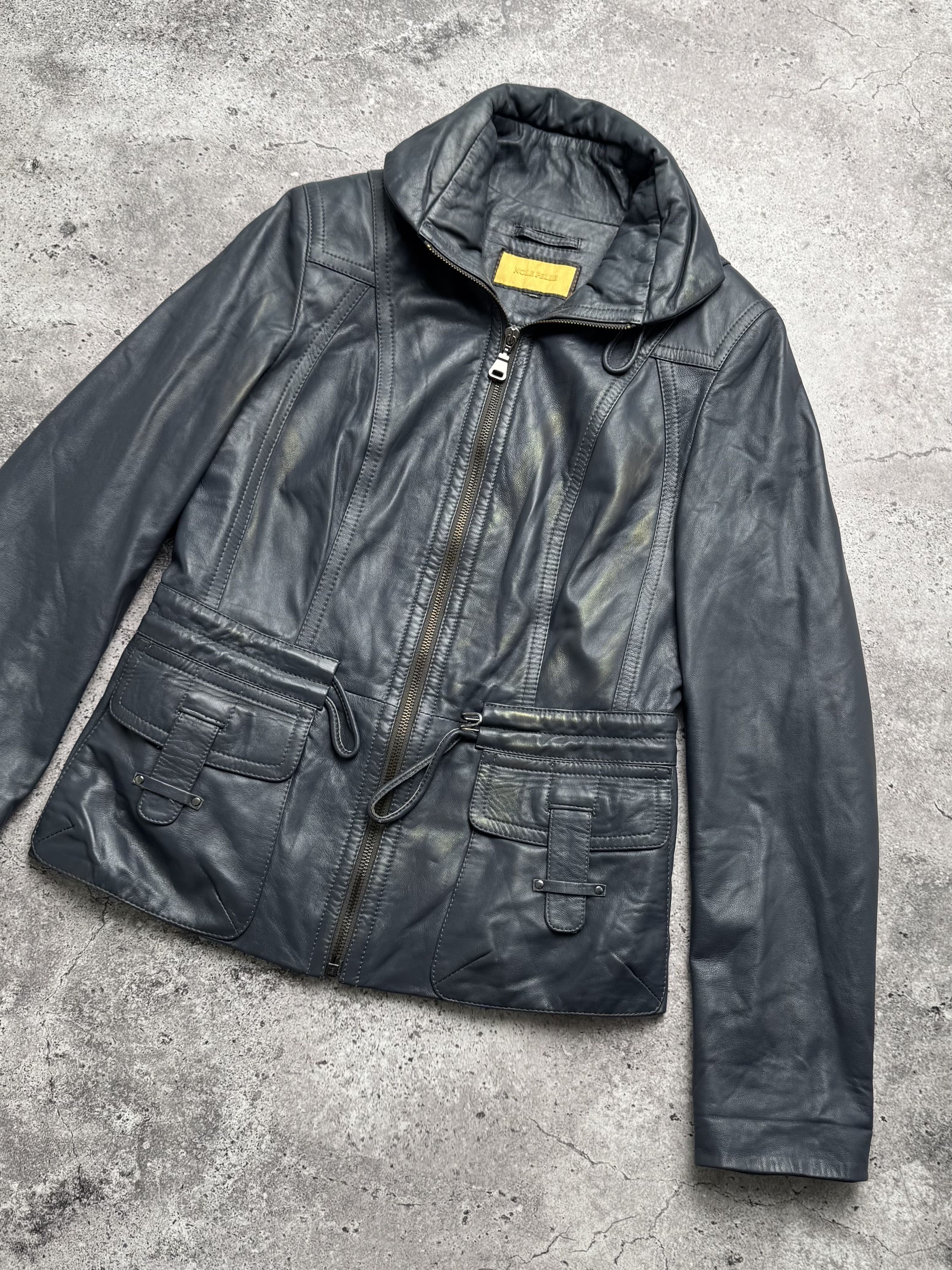 Vintage Vintage Cropped Leather Jacket C2(V485) Size S / US 4 / IT 40 - 3 Thumbnail