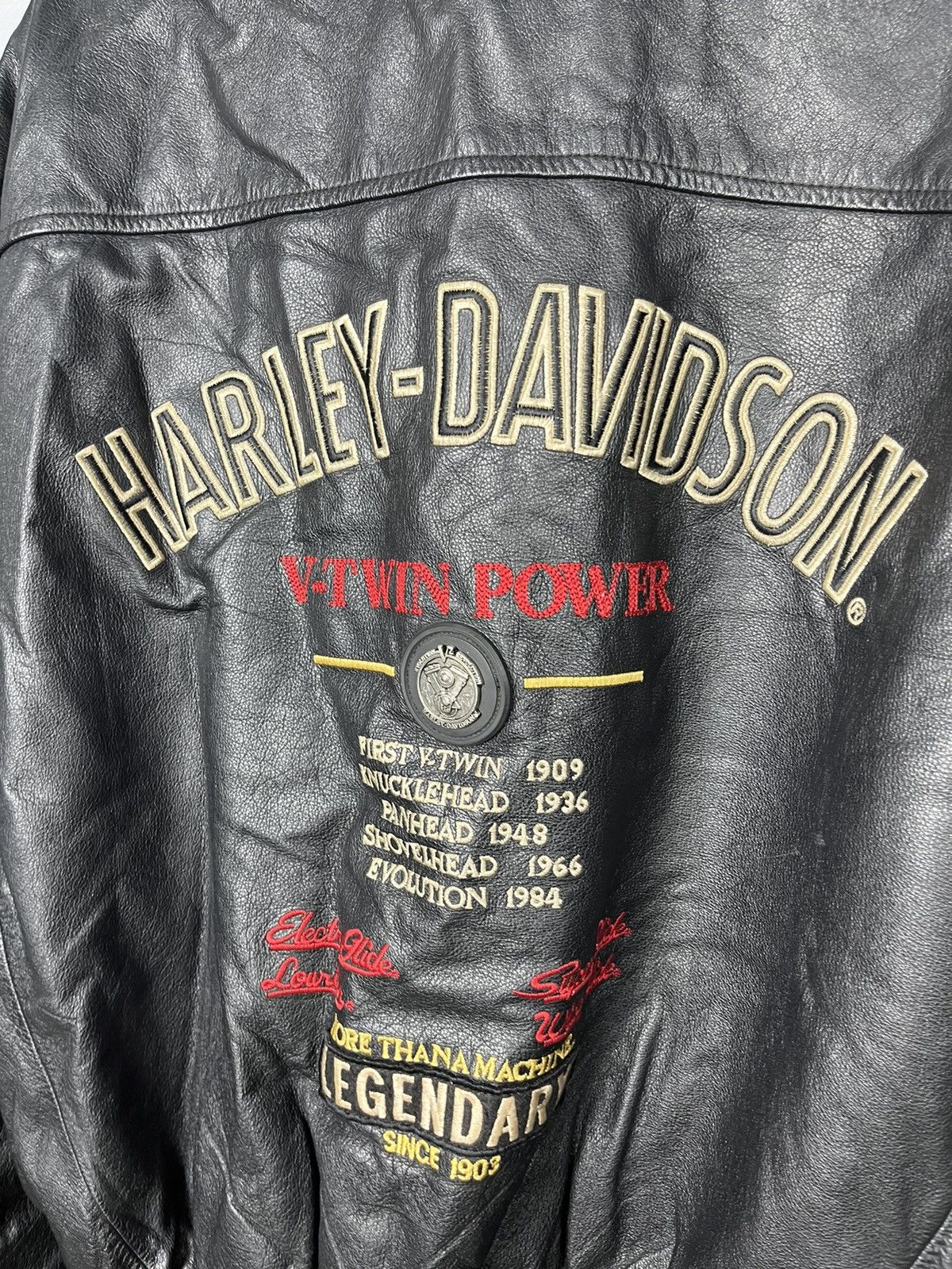 Harley Davidson × Vintage Harley Davidson leather jacket big logo vintage Size US XL / EU 56 / 4 - 11 Thumbnail