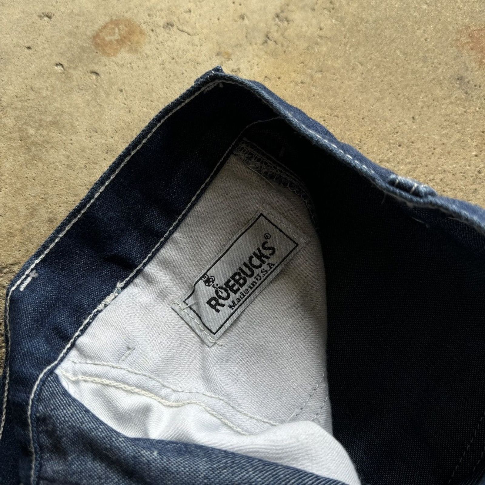 Vintage 80s Roebucks Sears Denim Carpenter Dungaree Work Pants Size US 28 / EU 44 - 6 Thumbnail