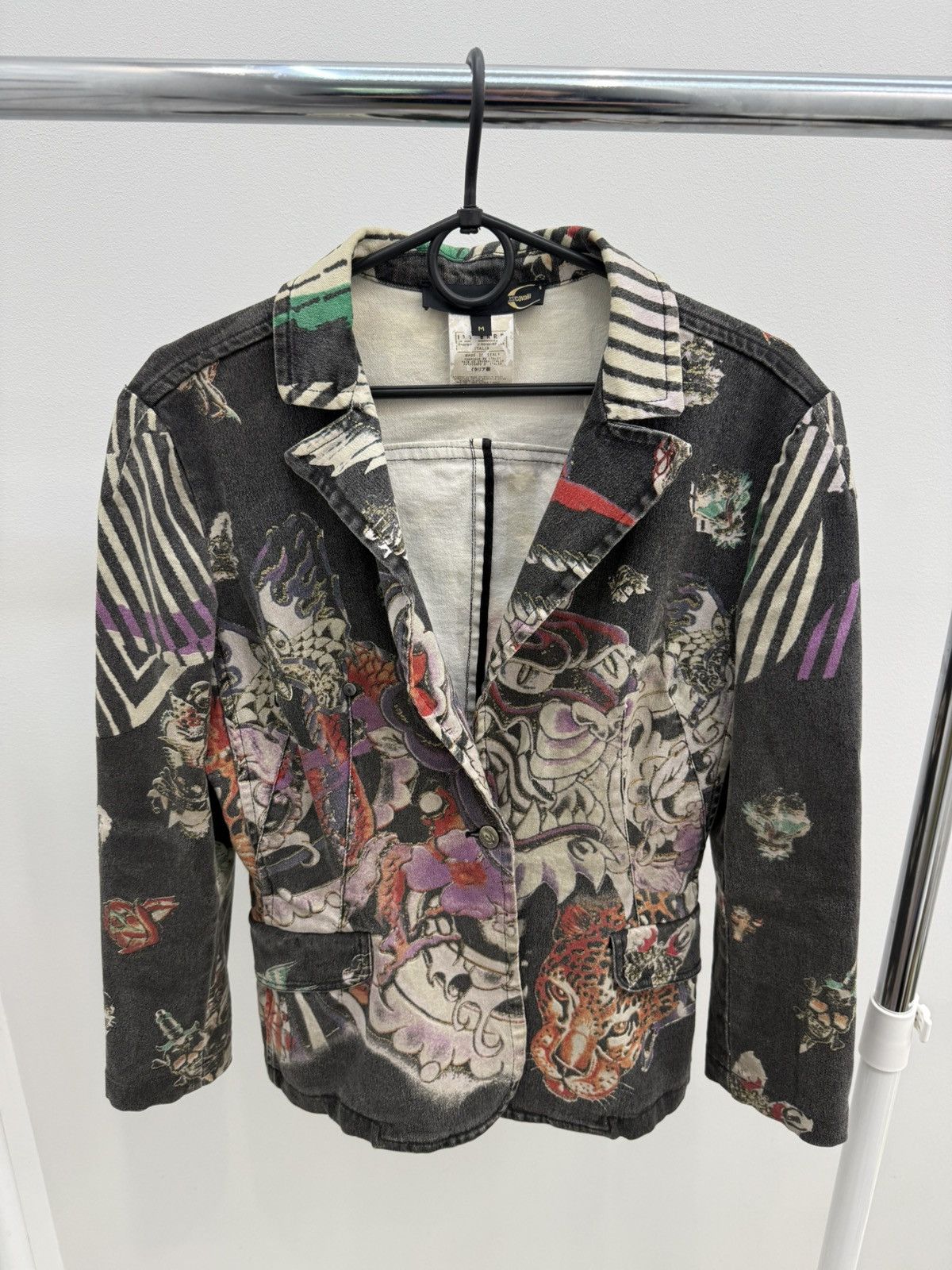 Just Cavalli Vintage Japanese Tattoo Denim Jacket