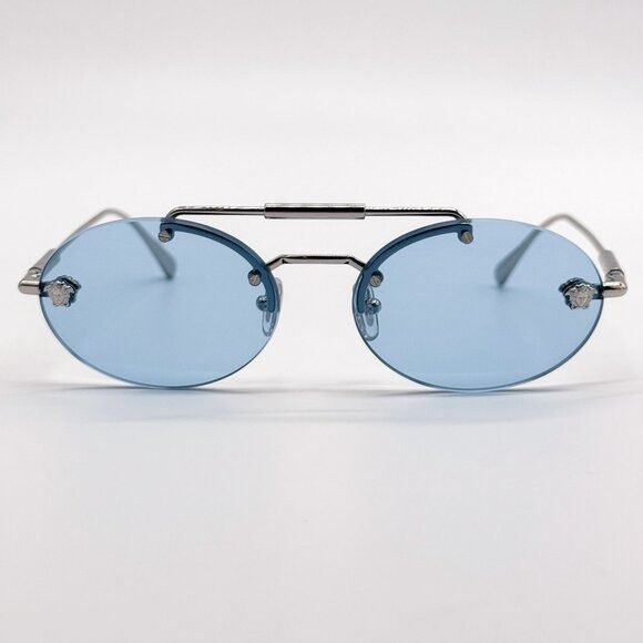 Versace NEW VERSACE SUNGLASSES VE2295 1000/1 BLUE WOMEN EYEWEAR VE22 Size ONE SIZE - 3 Thumbnail