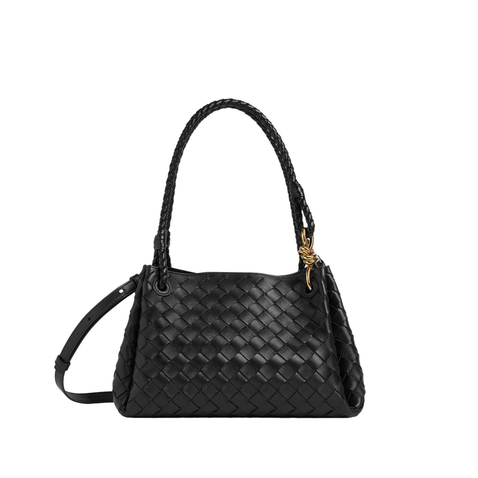 Bottega Veneta BOTTEGA VENETA Parachute Medium $5400 Black Leather Shoulder Size ONE SIZE - 1 Thumbnail