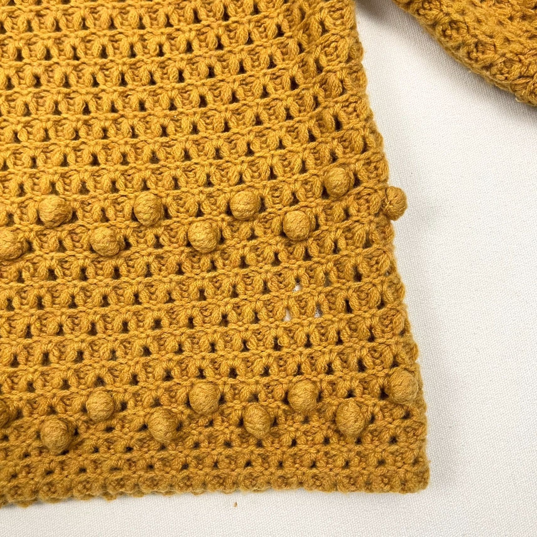 Vintage Garnet Hill Sweater Womens S Oversized Yellow Bobble Stitch Recycled Cashmere Size S / US 4 / IT 40 - 5 Thumbnail
