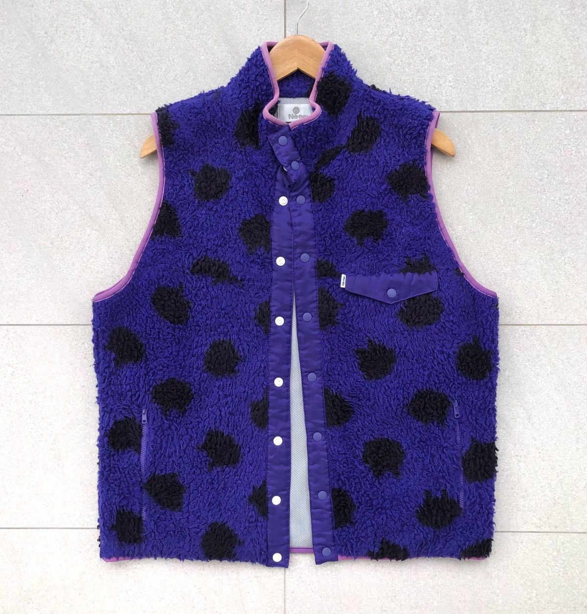 Issey Miyake SS03 Ne-Net Purple Polkadot Fleece Vest Jacket Size US M / EU 48-50 / 2 - 1 Thumbnail