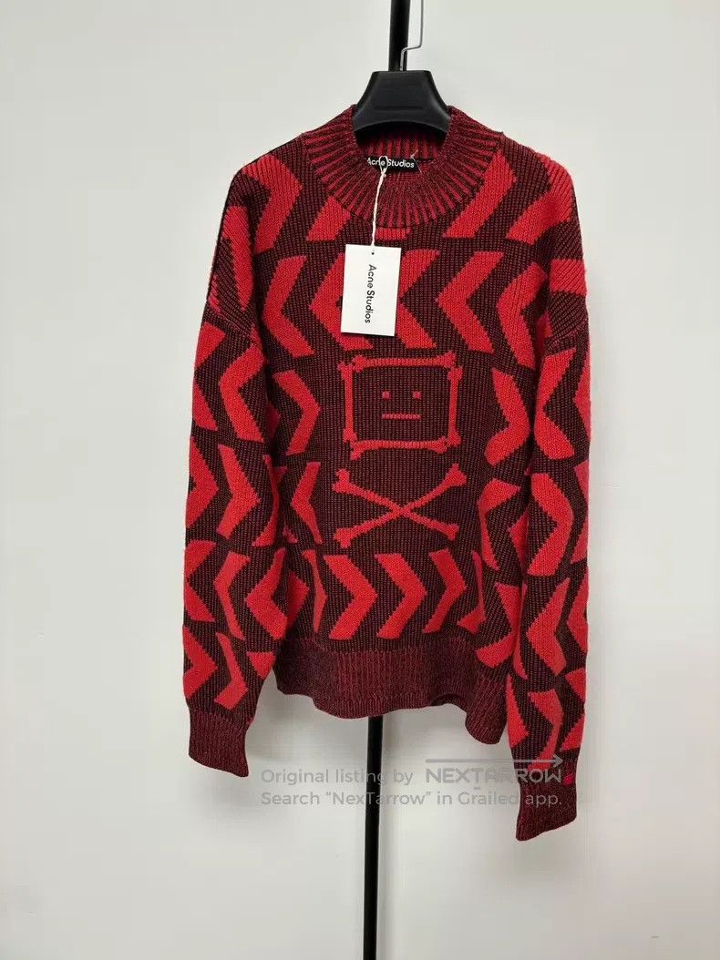 Acne Studios Acne Studios Face Expression Long Sleeve Wool Printed Roun Size US M / EU 48-50 / 2 - 1 Thumbnail