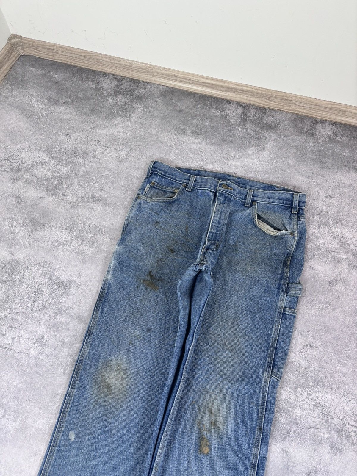 Carhartt Carhartt Men’s Denim Jeans B171 DST Relaxed Fit Distressed Size US 36 / EU 52 - 13 Thumbnail