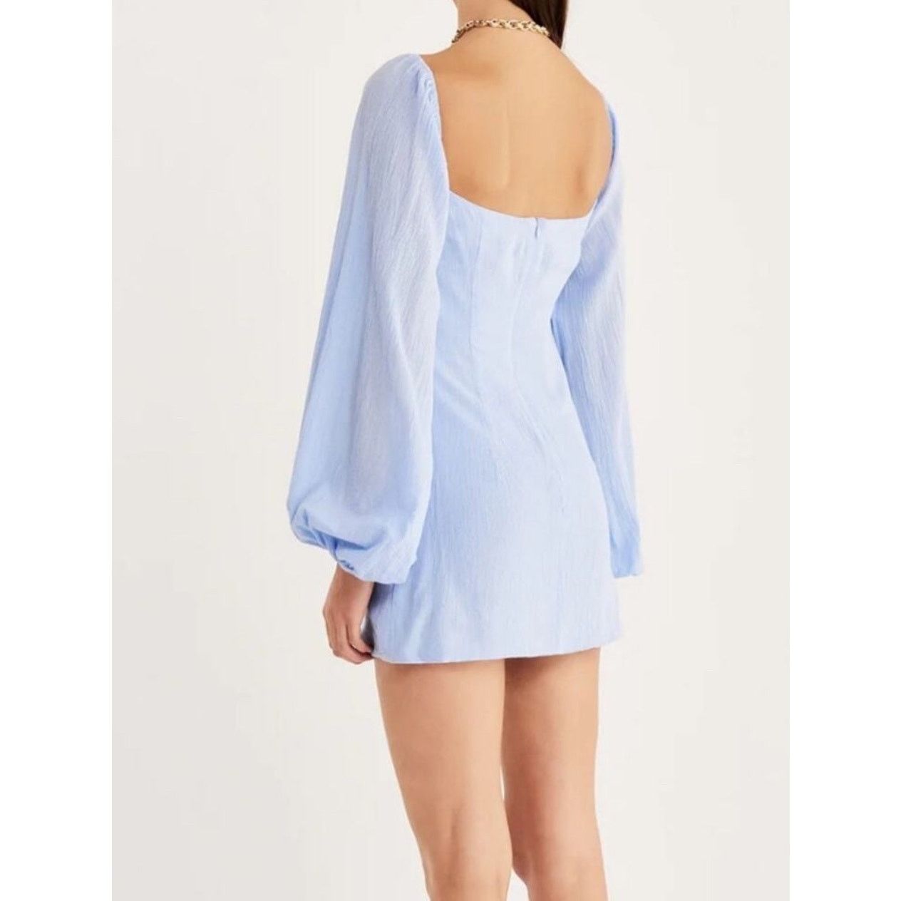 REVOLVE NWT RUMER Camille Long Sleeve Mini Dress In Blue Size Large Size L / US 10 / IT 46 - 2 Thumbnail