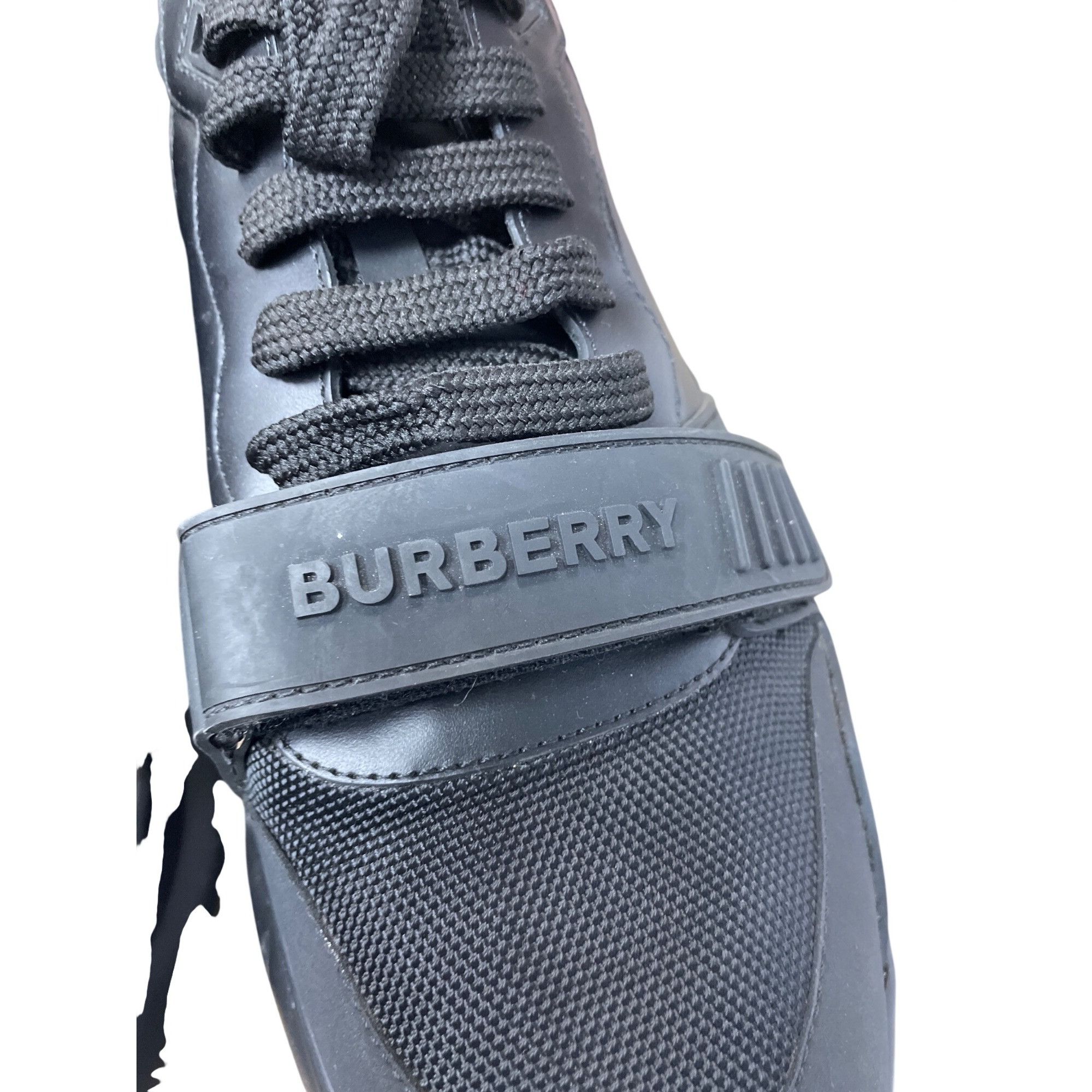 Burberry Burberry Auth Mens Black Kingdom Leather Hook loop Mesh Snea Size US 13 / EU 46 - 25 Thumbnail