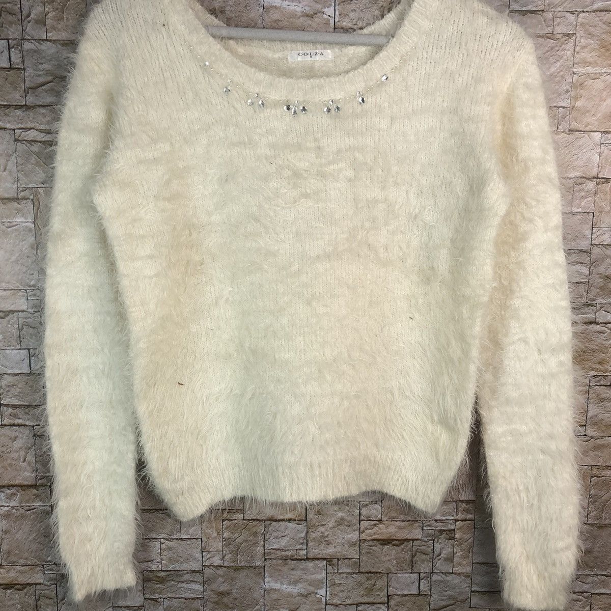 Homespun Knitwear × Japanese Brand Colza White Shag Shaggy Fur Mohair Knitwear #A18 Size M / US 6-8 / IT 42-44 - 3 Thumbnail
