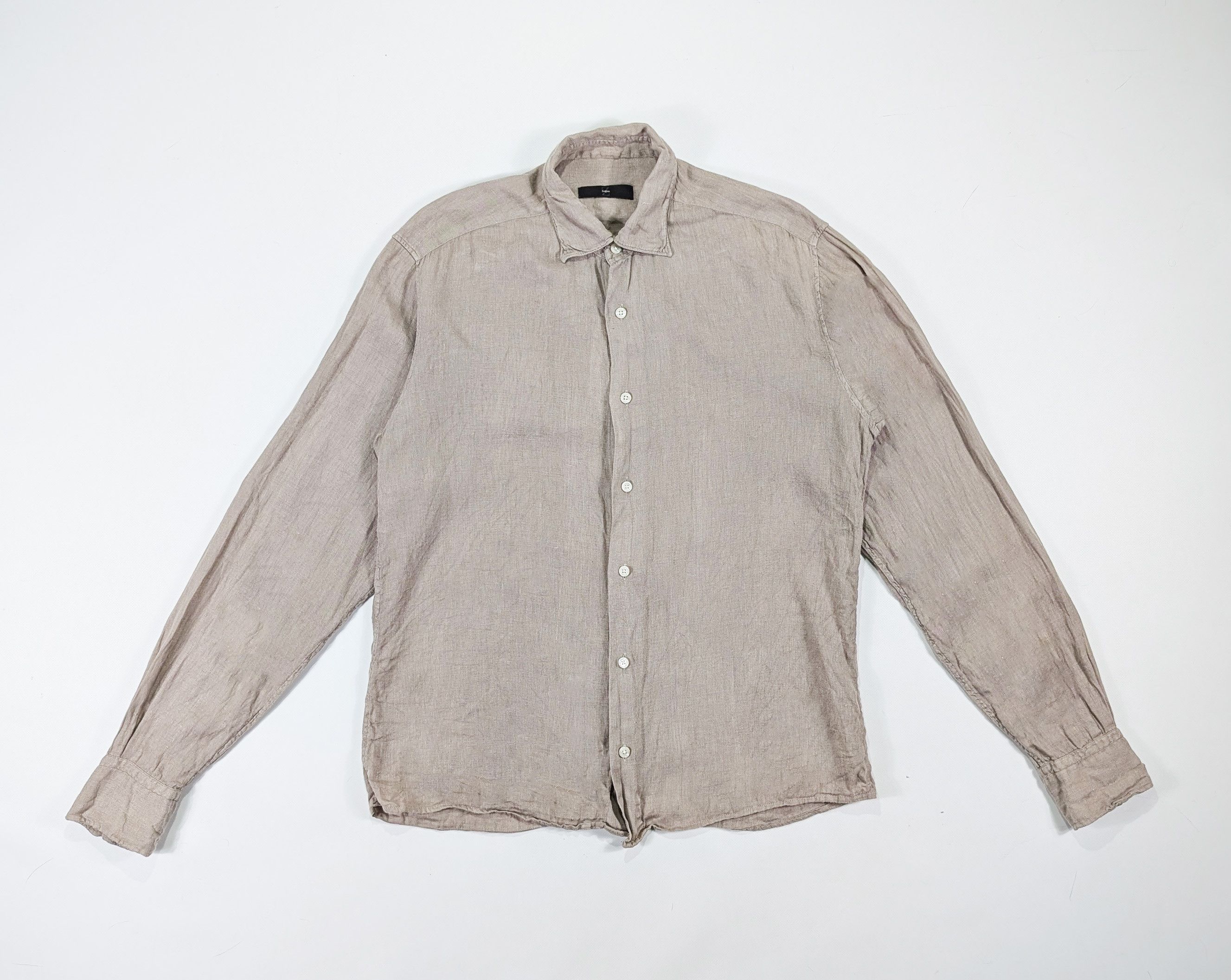 Ermenegildo Zegna City Gray Linen Shirt Size 39 15 1/2