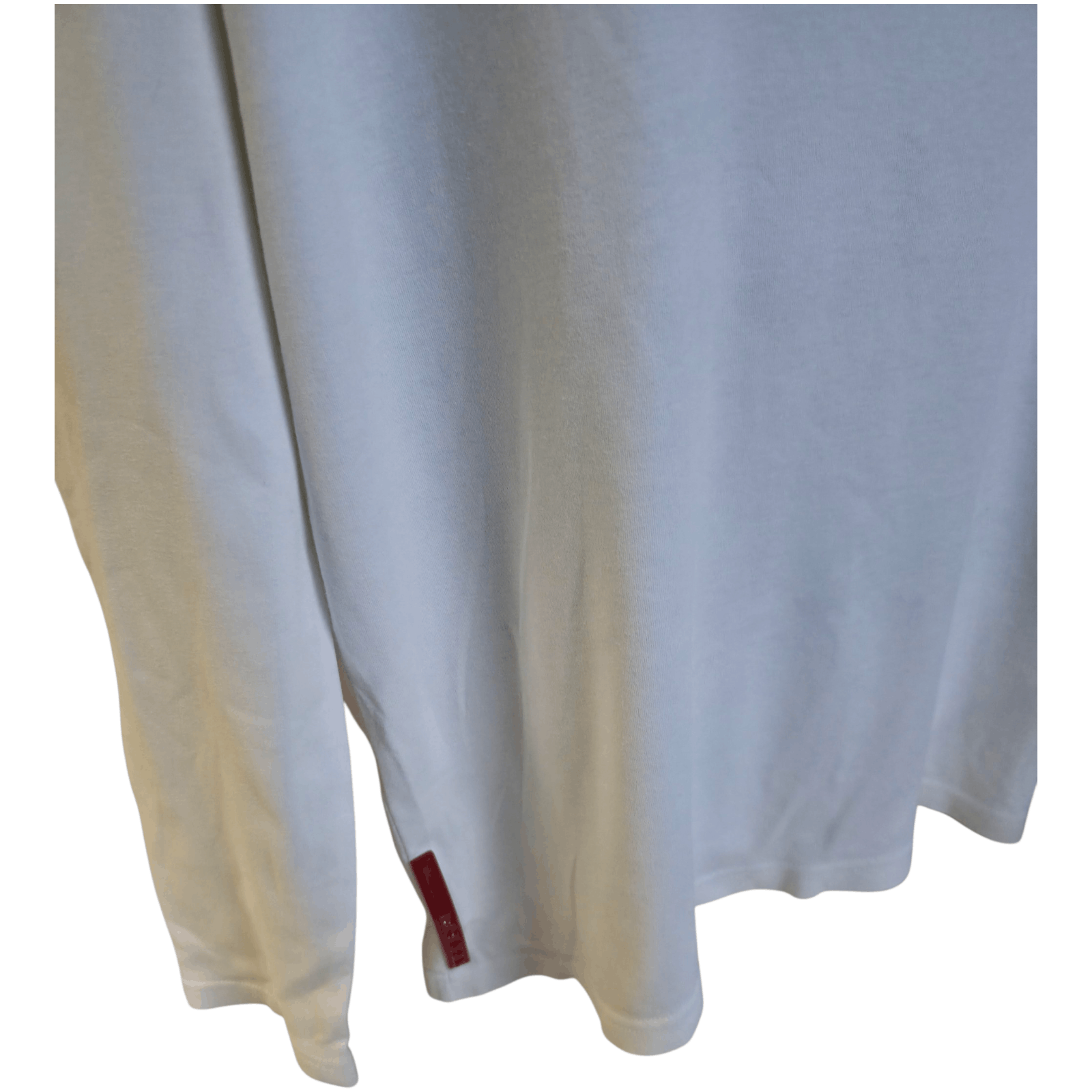 Prada “Prada White LS Stretchable Polo Shirt Red Logo Patch” Size US L / EU 52-54 / 3 - 5 Thumbnail