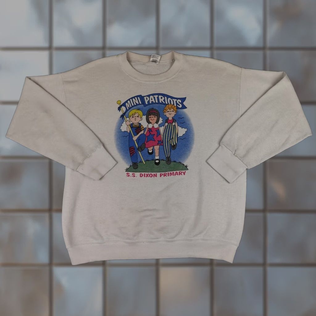 Fruit Of The Loom VINTAGE Fruit of the Loom Sweatshirt Mens Large White Mini Patriots Crewneck 90s Size US L / EU 52-54 / 3 - 1 Thumbnail