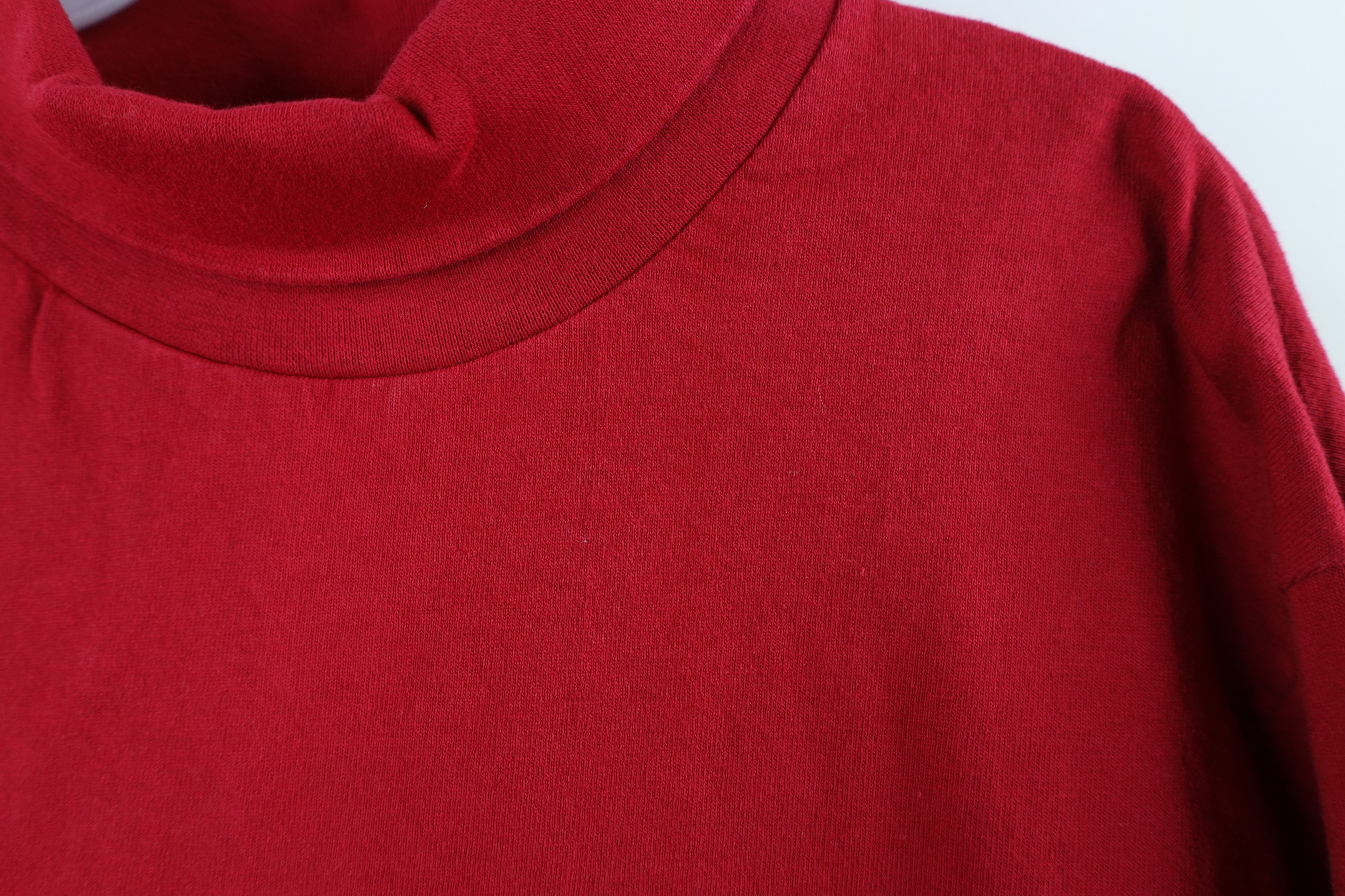 Vintage Vintage 90s Streetwear Turtleneck T-Shirt Red Cotton USA Size US M / EU 48-50 / 2 - 4 Thumbnail