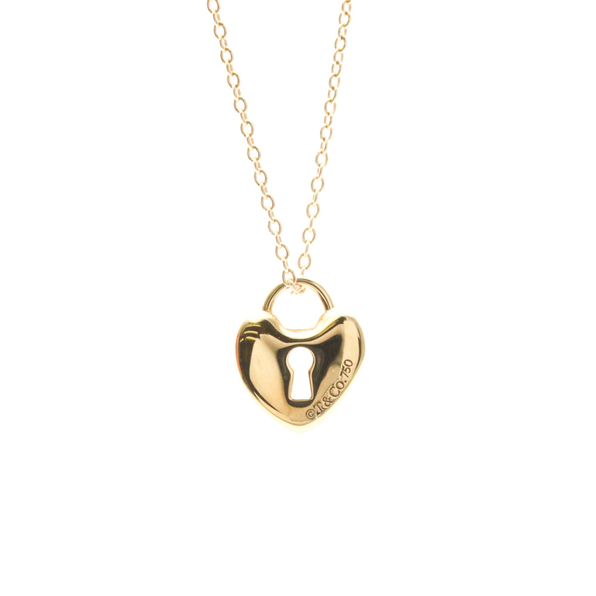 Tiffany & Co. Tiffany Heart Lock Necklace Pink Gold (18K) No Stone Men,Women Fashion Pendant Necklace (Pink Gold) Size ONE SIZE - 1 Thumbnail