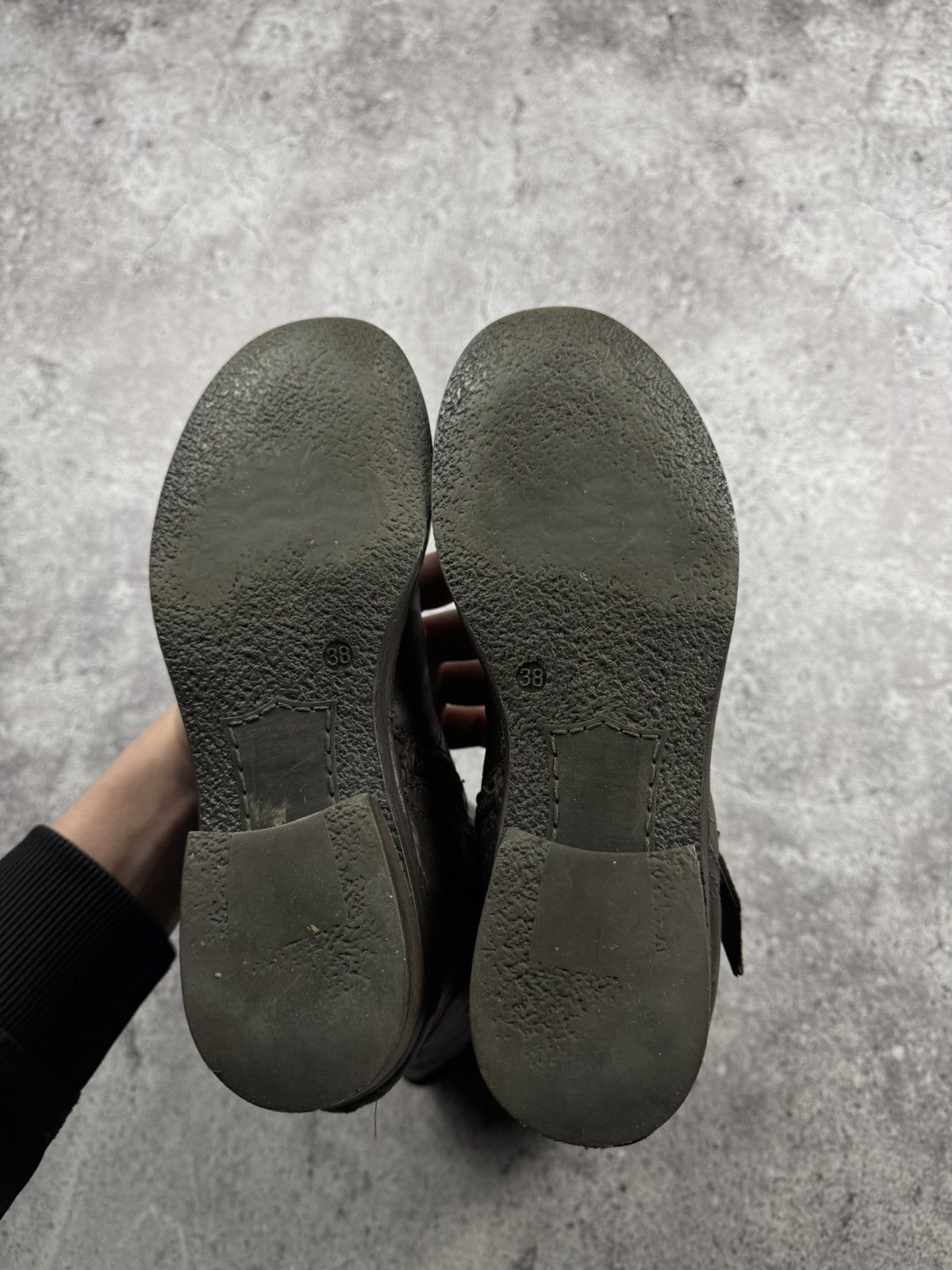 If Six Was Nine Vintage AS 98 Heel Rick Owens Style Leather Biker Boots Y2K Size US 8 / IT 38 - 21 Thumbnail
