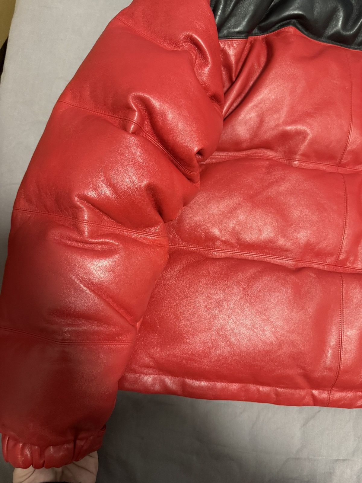 The North Face Supreme tnf the north face leather nuptse jacket red Size US M / EU 48-50 / 2 - 12 Thumbnail