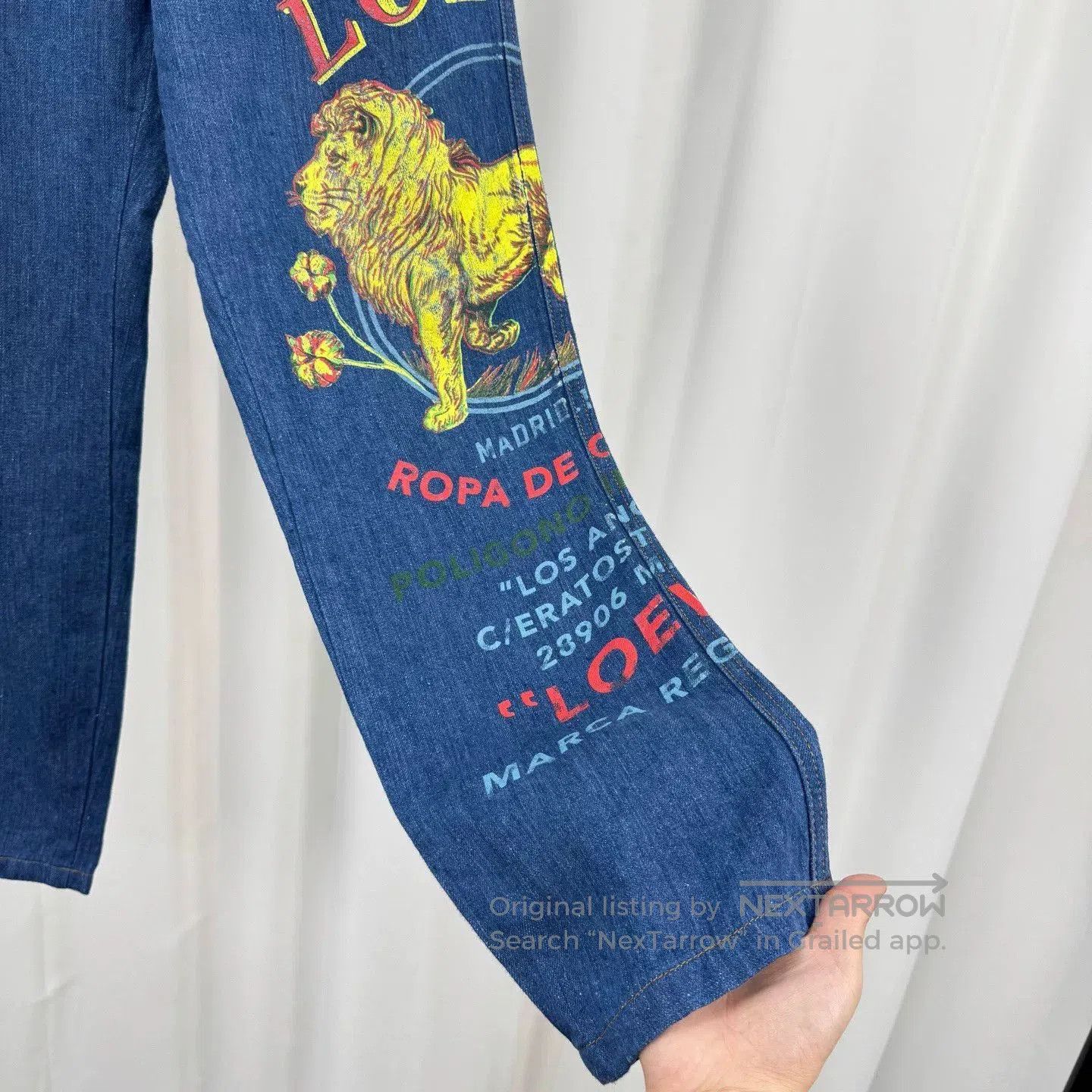 Loewe Loewe Lion Print Letter Leather Patch Jeans. Size US 32 / EU 48 - 4 Thumbnail
