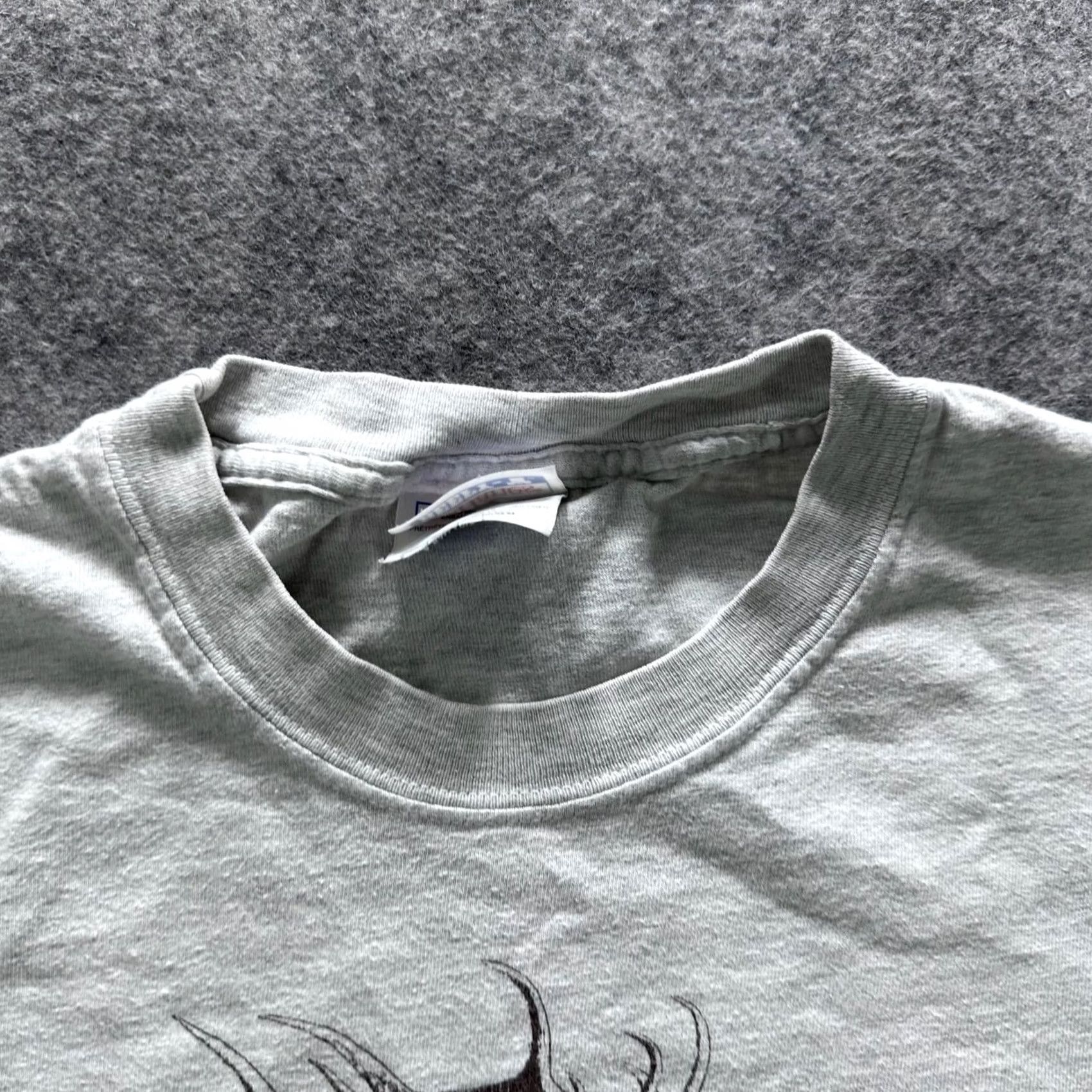 Hanes VINTAGE Hanes Shirt Mens M Gray Beefy-T Elk City Idaho Elk Mountain Graphic Heavyweight Size US M / EU 48-50 / 2 - 3 Thumbnail