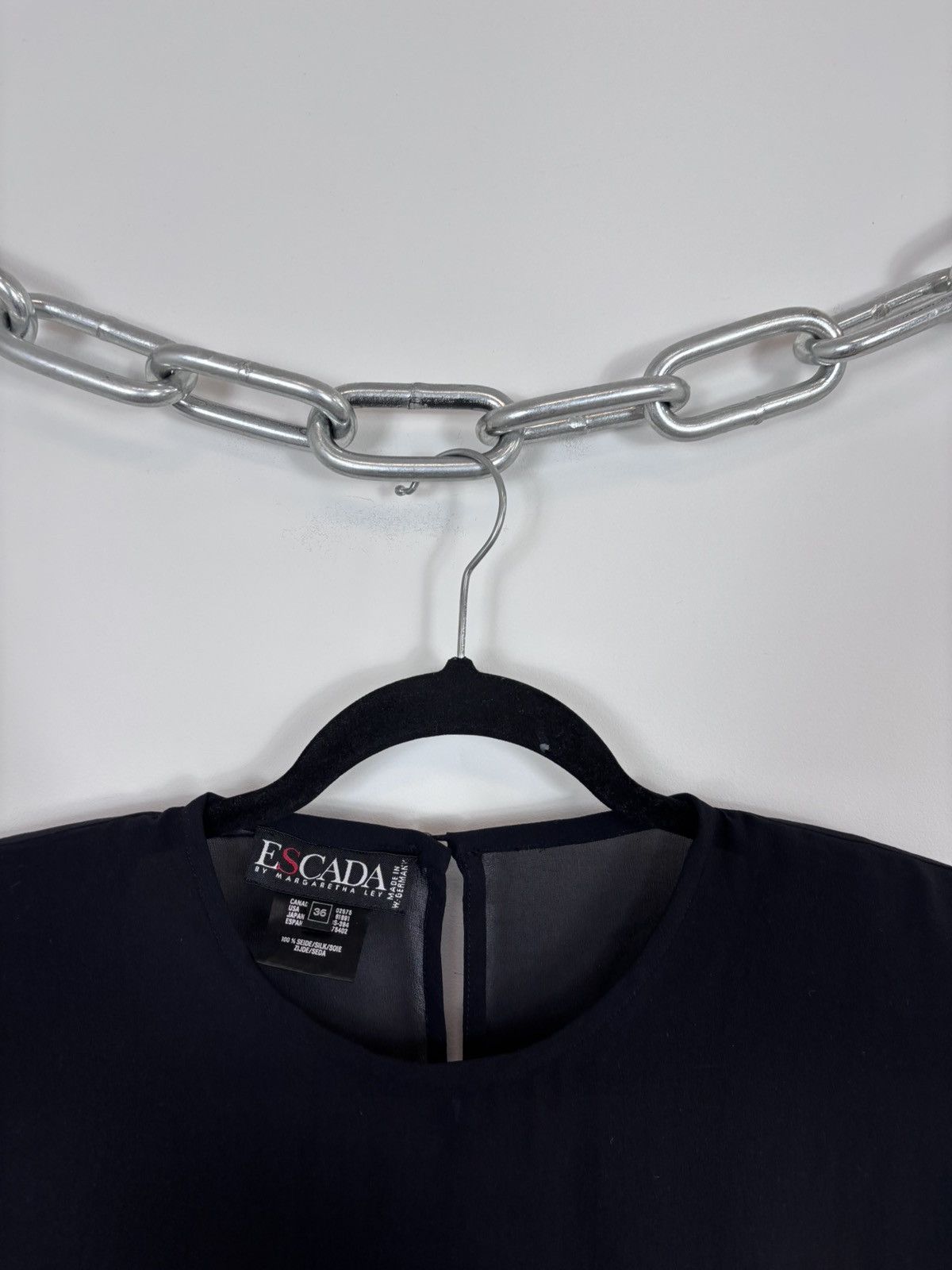 Escada Escada By Margaretha Lay Women’s Black Silk T-Shirt Blouse Size S / US 4 / IT 40 - 4 Thumbnail
