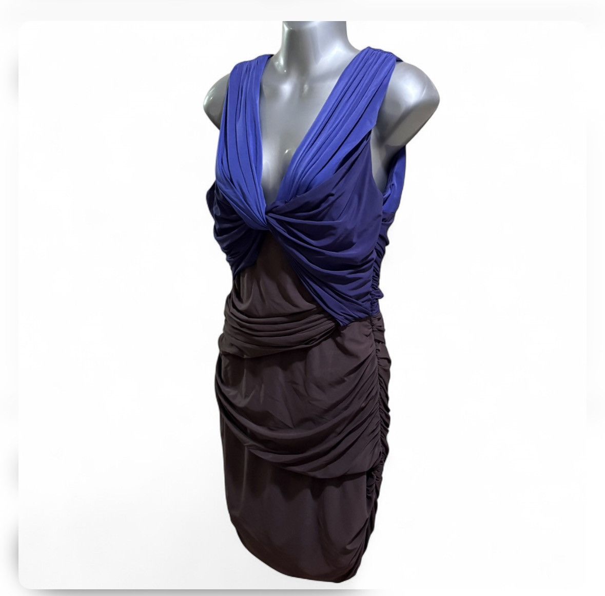 Halston Heritage $395 NWT Halston Heritagr ombre twist ruched dress sz 10 Size L / US 10 / IT 46 - 2 Thumbnail