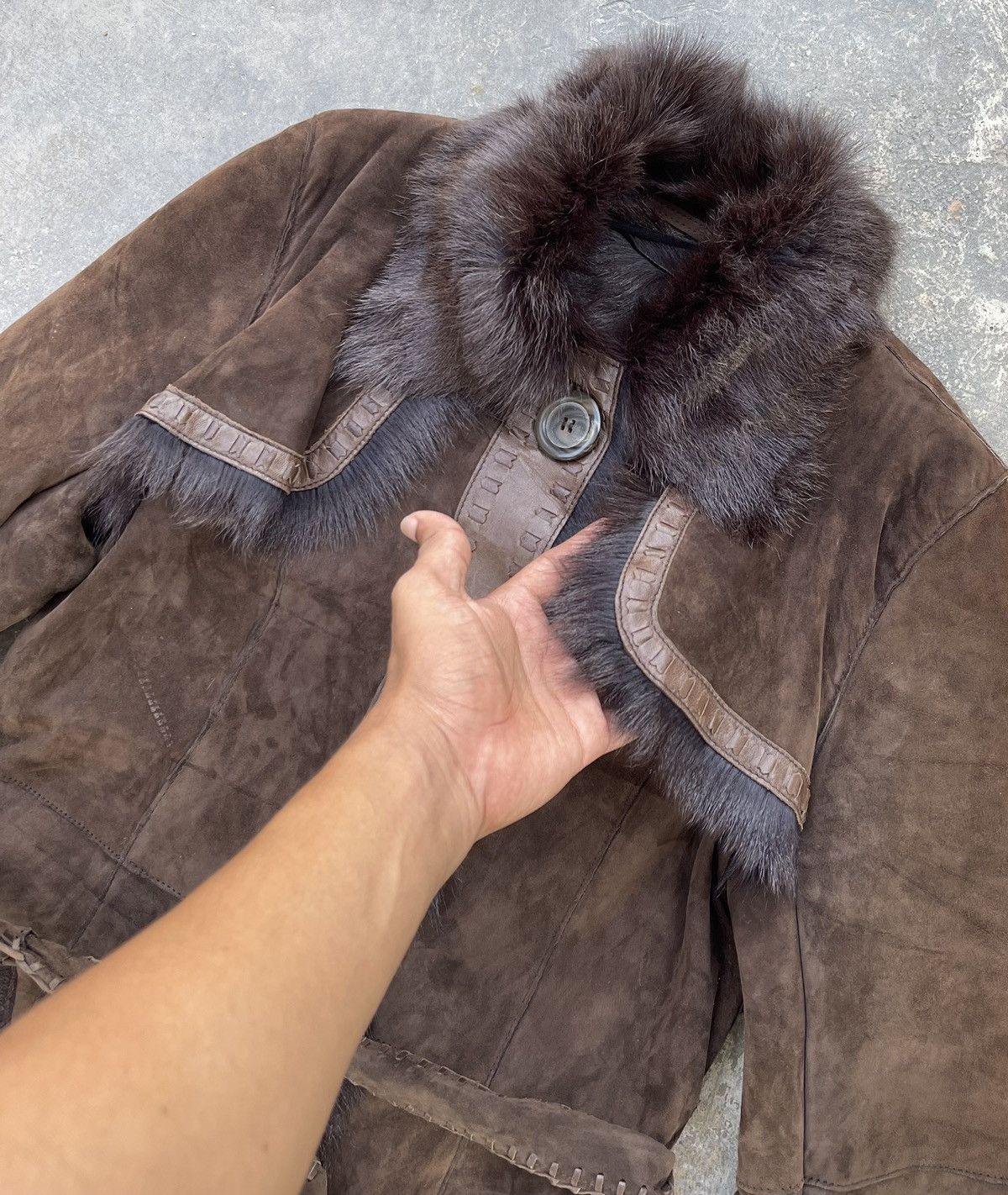 Burberry 🔥BURBERRY BLUE LABEL FAUX FUR LINING SHEEPSKIN LEATHER COAT Size S / US 4 / IT 40 - 13 Thumbnail