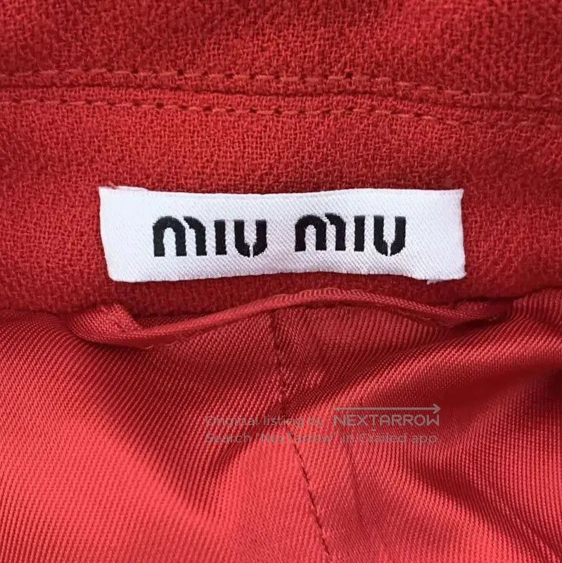 Miu Miu Miu Miu Women's Long Red Wool Coat . Size L / US 10 / IT 46 - 4 Thumbnail