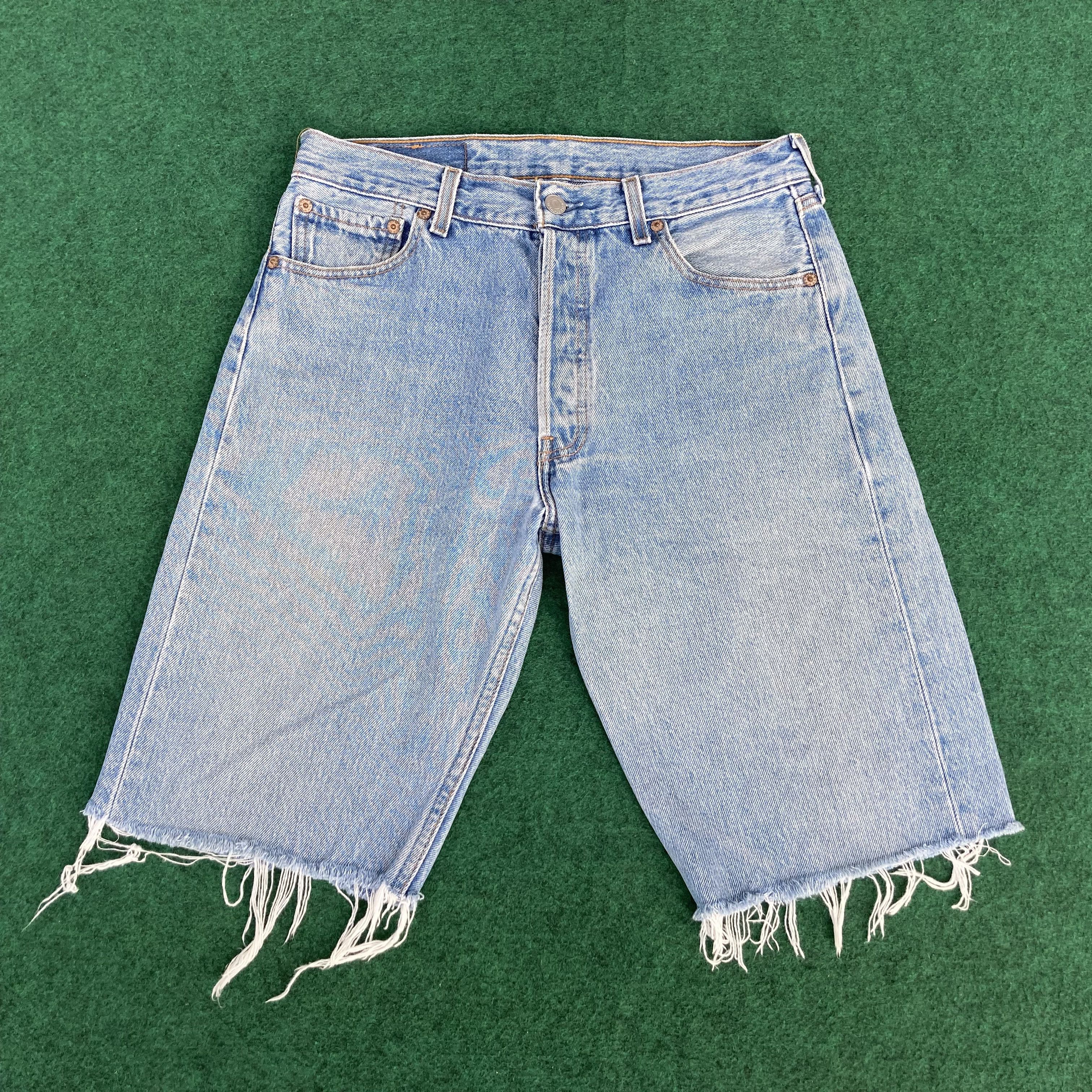 Levi's × Vintage Vtg Levis 501 Short Jorts Ripped Punk Grunge Jeans Size US 29 - 1 Thumbnail