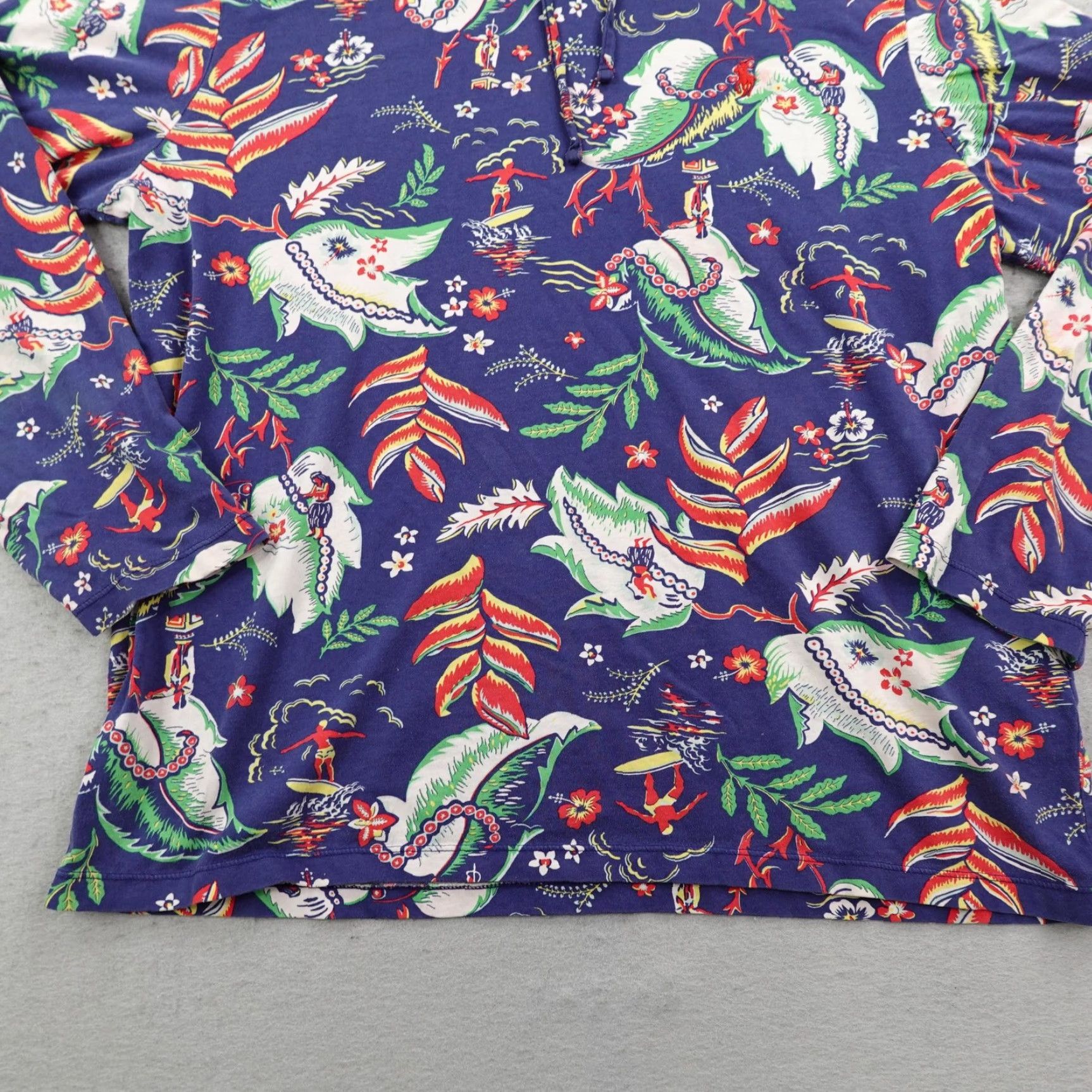 Polo Ralph Lauren Polo Ralph Lauren Hoodie Mens Large Blue Hawaiian Surf Pullover Aloha Sweater Size US L / EU 52-54 / 3 - 3 Thumbnail