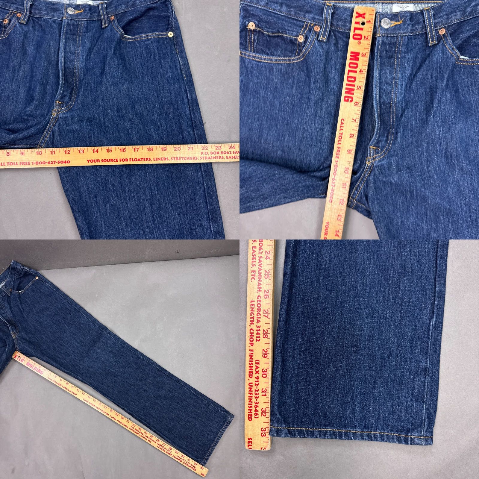 Levi's Levi's 501 Jeans Mens 34x34 Blue Denim Pant Button Fly Dark Work Regular Size US 36 / EU 52 - 9 Thumbnail