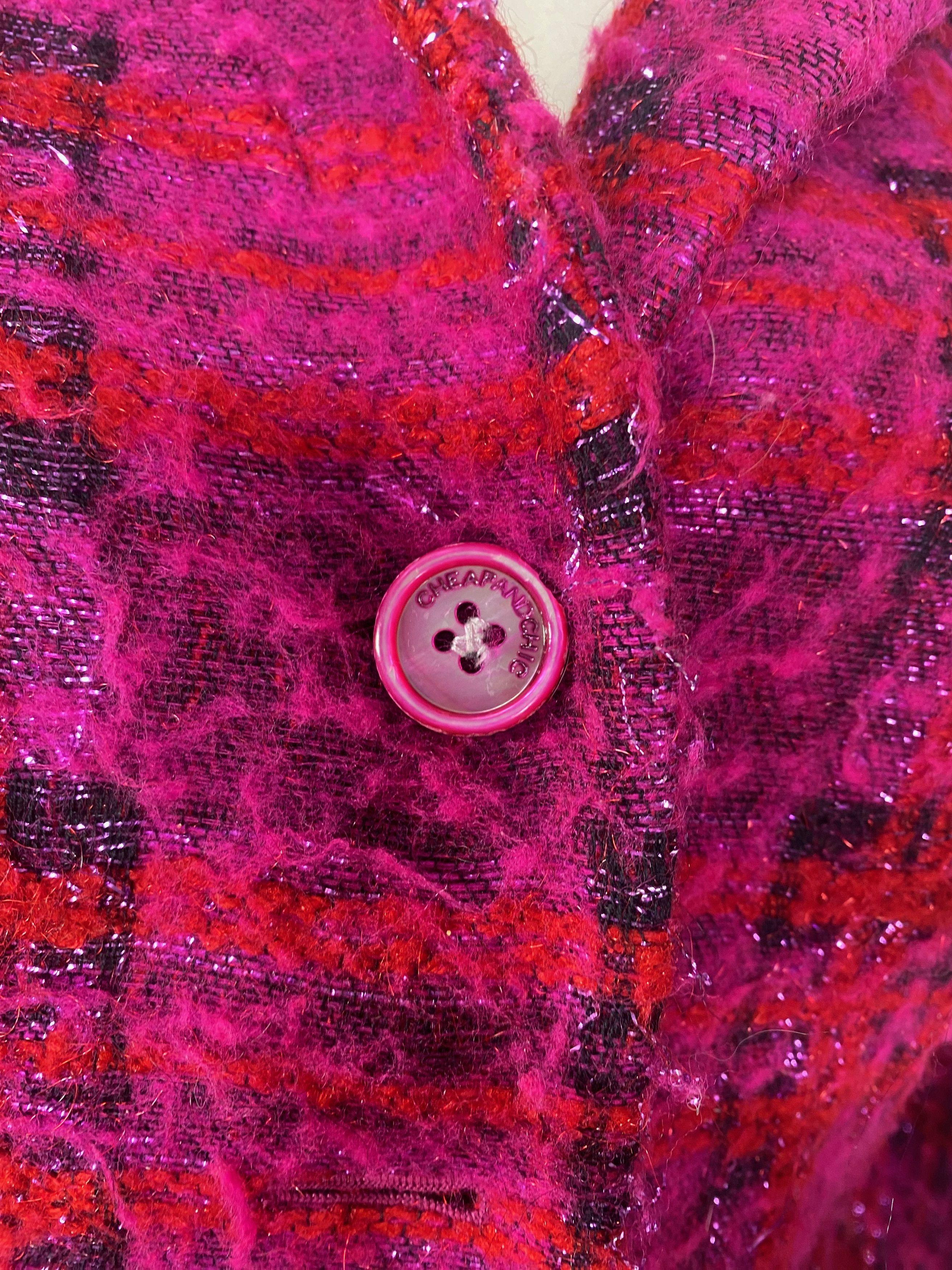 Moschino Moschino Cheap and Chic - Tweed Pink Blazer Size ONE SIZE - 6 Thumbnail