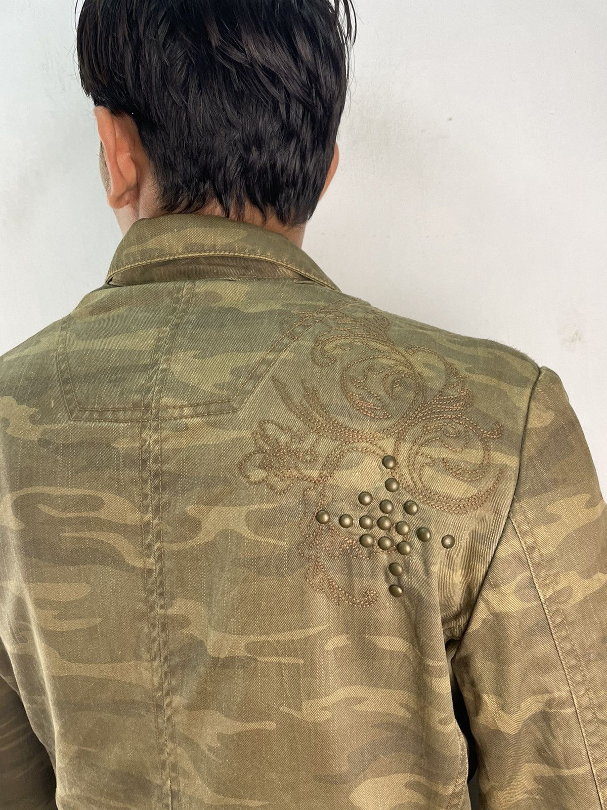 Japanese Brand Vintage Kissmark Camo Denim Blazer Jacket Size US L / EU 52-54 / 3 - 3 Thumbnail