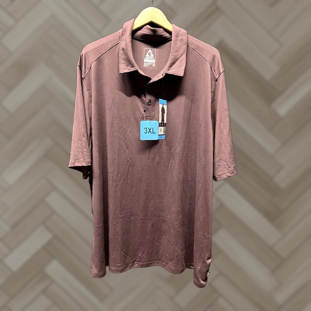 Vintage Gerry Polo Shirt Short Sleeve Regular Knit Maroon 3XL NWT UPF 40 Golf Stretch Cotton Blend Mens Polo Shirt Size US XXL / EU 58 / 5 - 1 Thumbnail