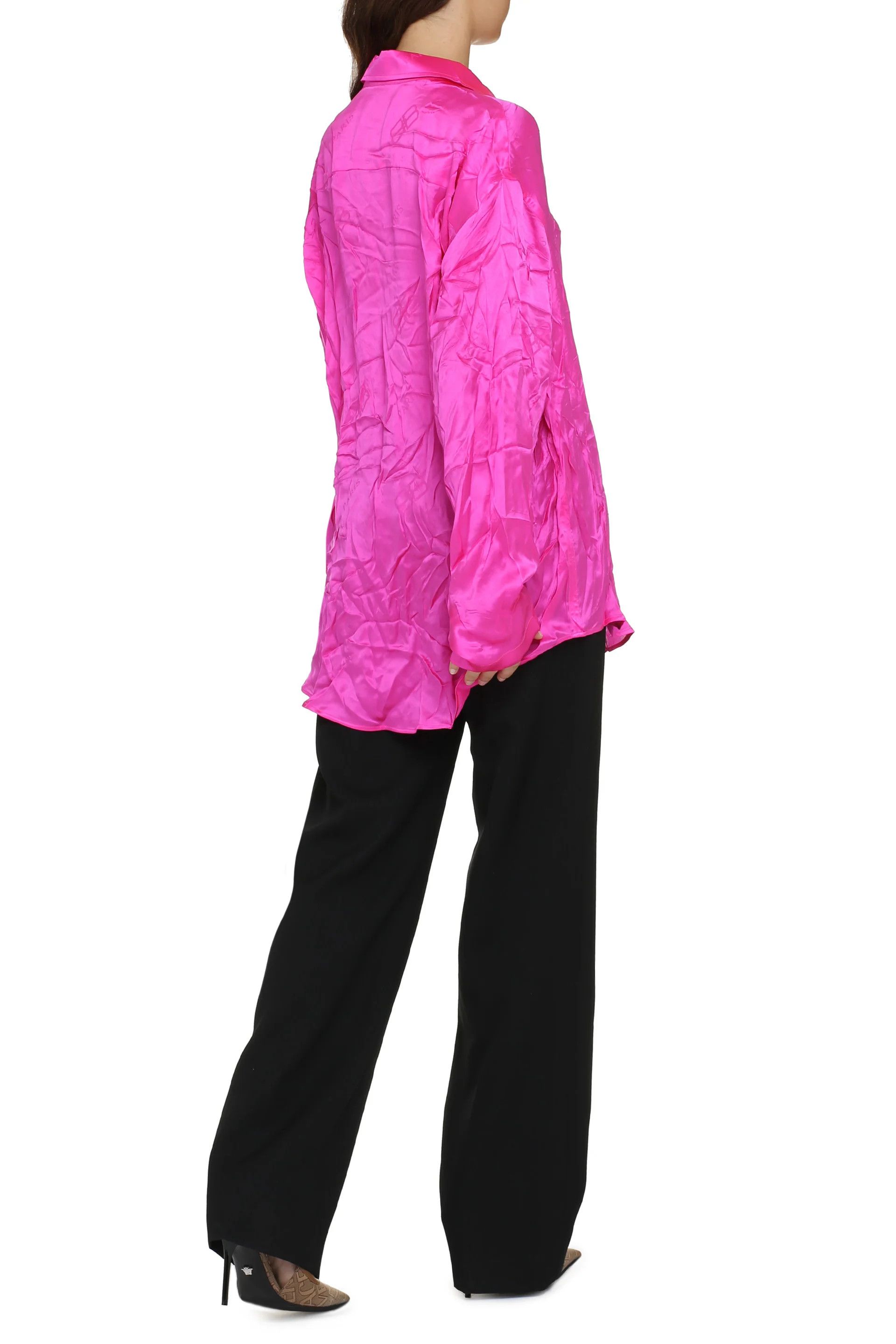 Balenciaga o1s1wg110425 Minimal Shirt in Fuchsia Size XL / US 12-14 / IT 48-50 - 4 Thumbnail