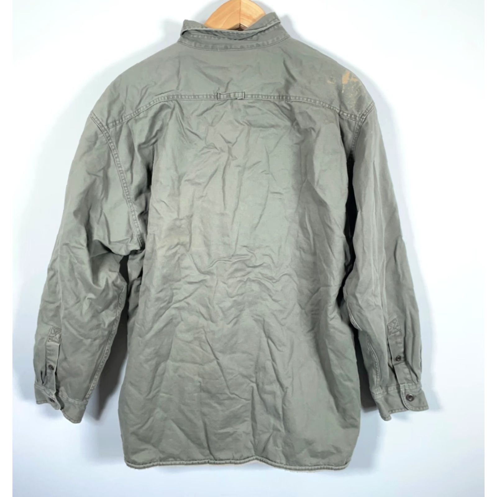 Levi's VINTAGE Levi's Shirt Jacket 2XL Green Sherpa Lined Workwear Distressed Men’s Shirt Jacket Size US XXL / EU 58 / 5 - 3 Thumbnail