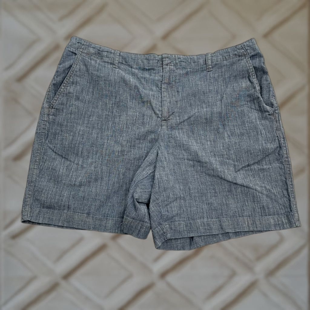 Lands' End Lands' End Bermuda Shorts Womens Plus Size 18 Blue Mid Rise Elastic Cotton Blend 7in Inseam Pockets Outdoor Classic Size 40" / US 18 - 1 Thumbnail
