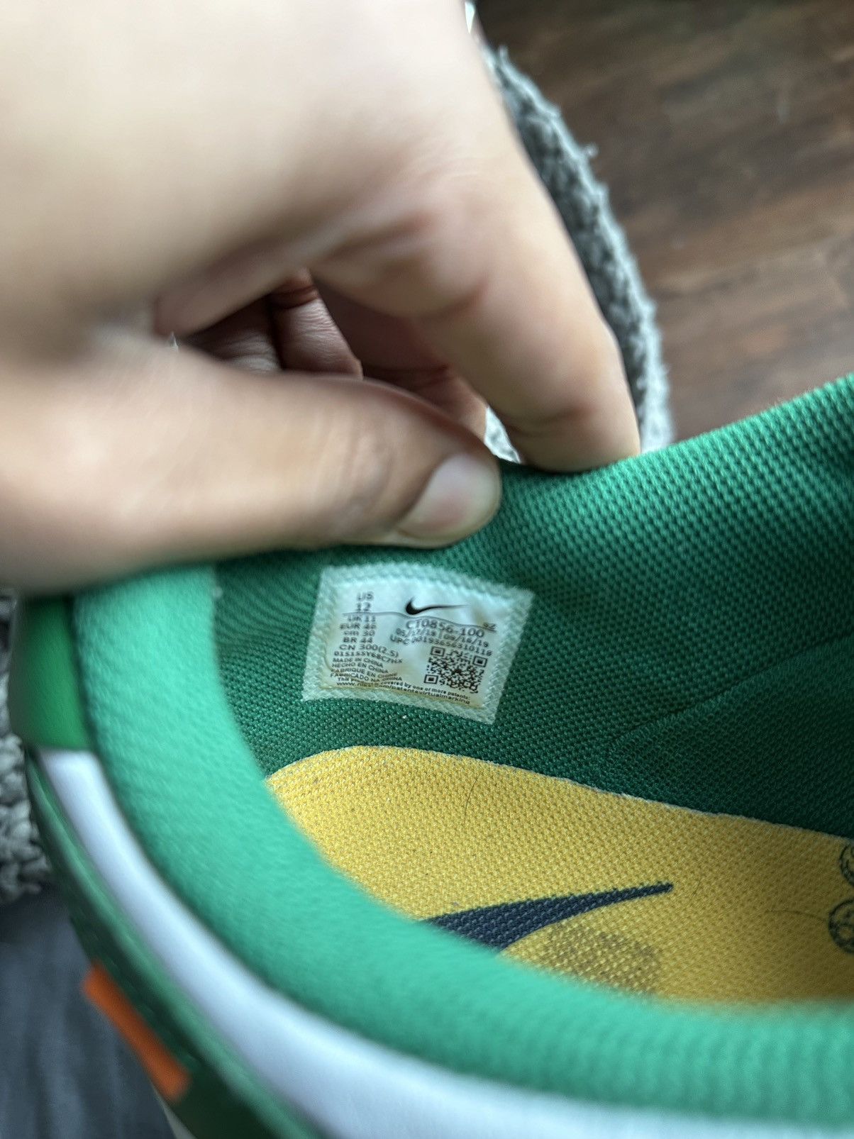 Nike × Off-White Off-White Dunks Pine Green Size US 12 / EU 45 - 10 Thumbnail