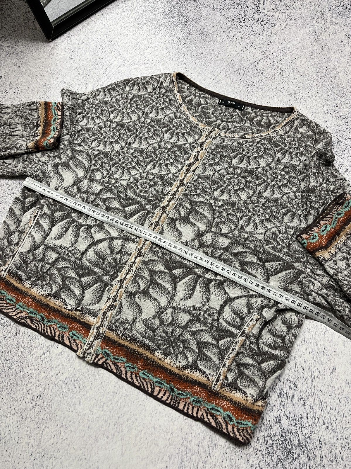 Vintage Ivko Woman Jacquard Cardigan Sea Shell Pattern Size XL Size XL / US 12-14 / IT 48-50 - 10 Thumbnail