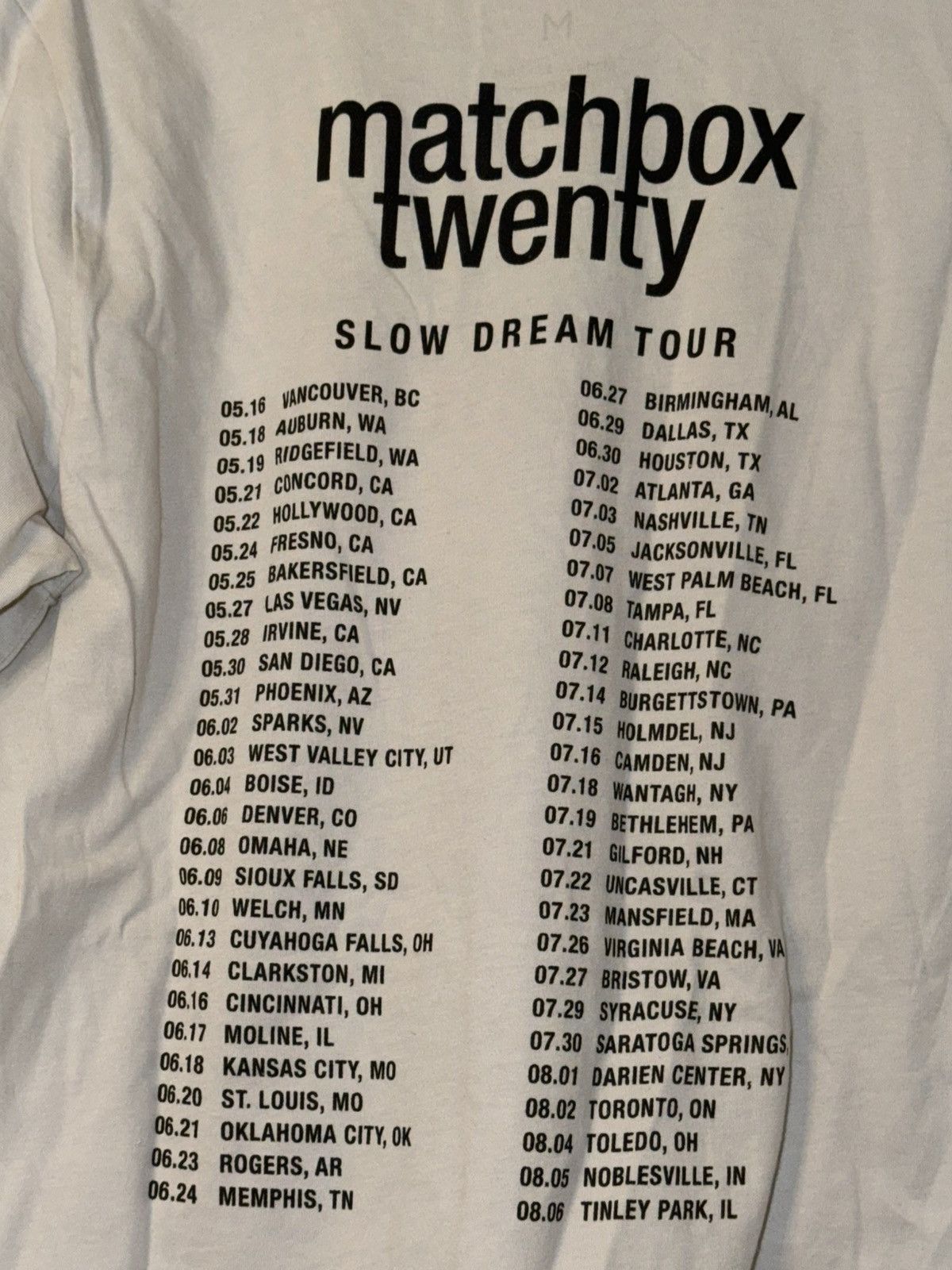 Band Tees Matchbox Twenty Slow Dream Tour Graphic T Shirt Size Medium Size US M / EU 48-50 / 2 - 5 Thumbnail