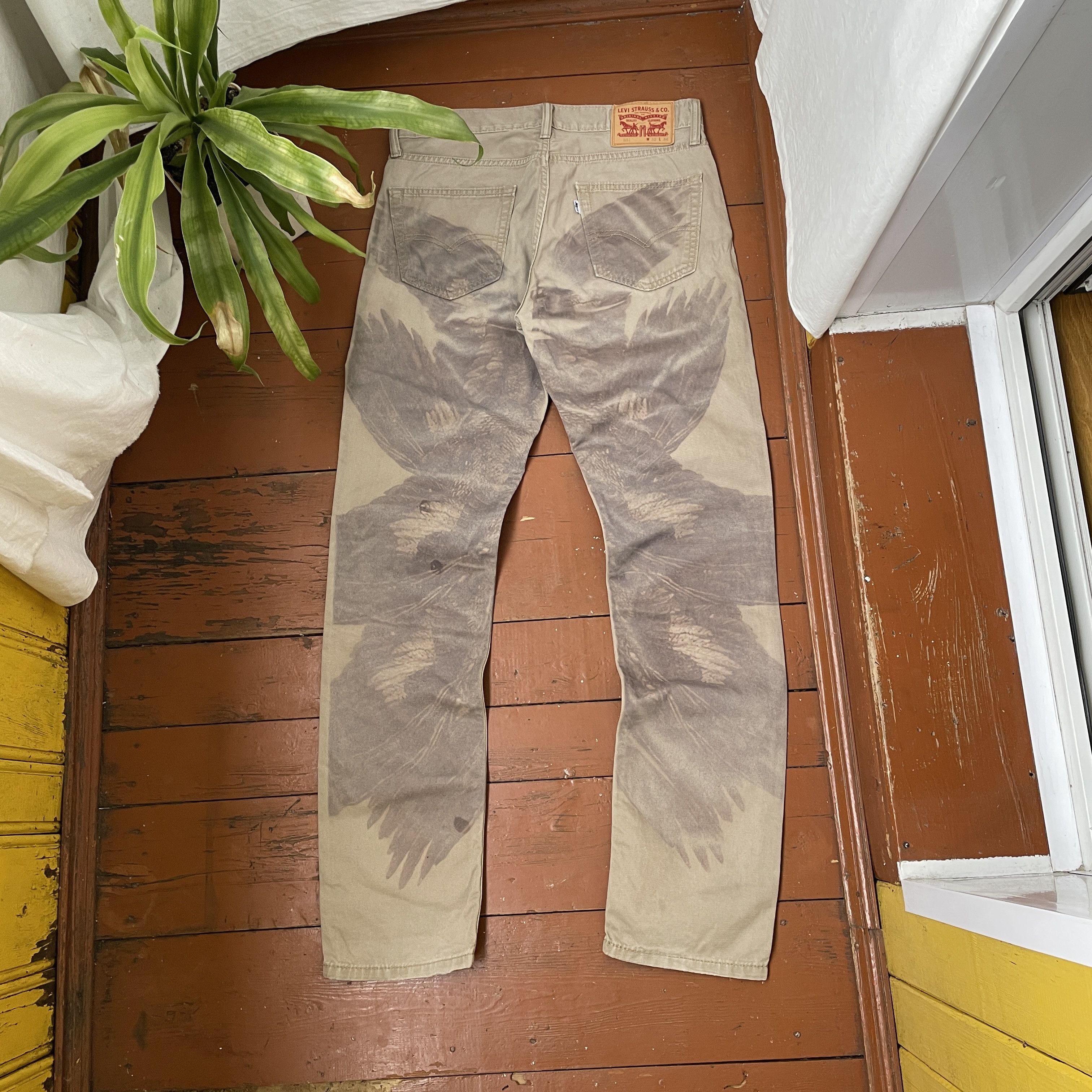 Levi's Wings Art Levi's Custom 1of1 pants Rare opium y2k faded Size US 33 - 2 Thumbnail