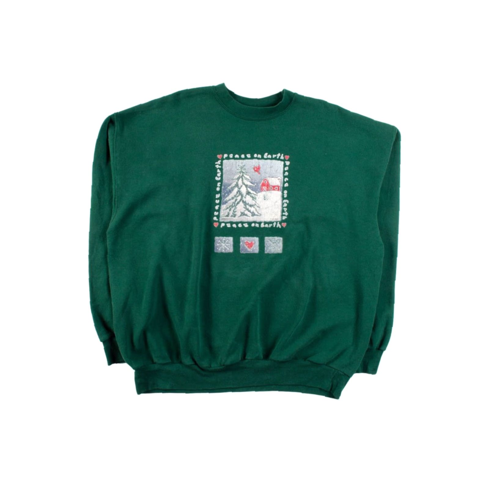 Hanes VINTAGE Hanes Green Ugly Christmas Sweatshirt XS XXL? No, Size: X-Large? Size XL / US 12-14 / IT 48-50 - 2 Thumbnail