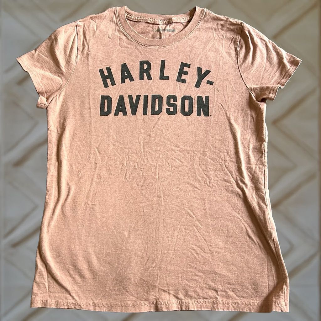 Harley Davidson Harley Davidson Women’s T-Shirt Orange M Spell Out Shirt Women Modern Basic Style Contemporary 90s? Size M / US 6-8 / IT 42-44 - 1 Thumbnail