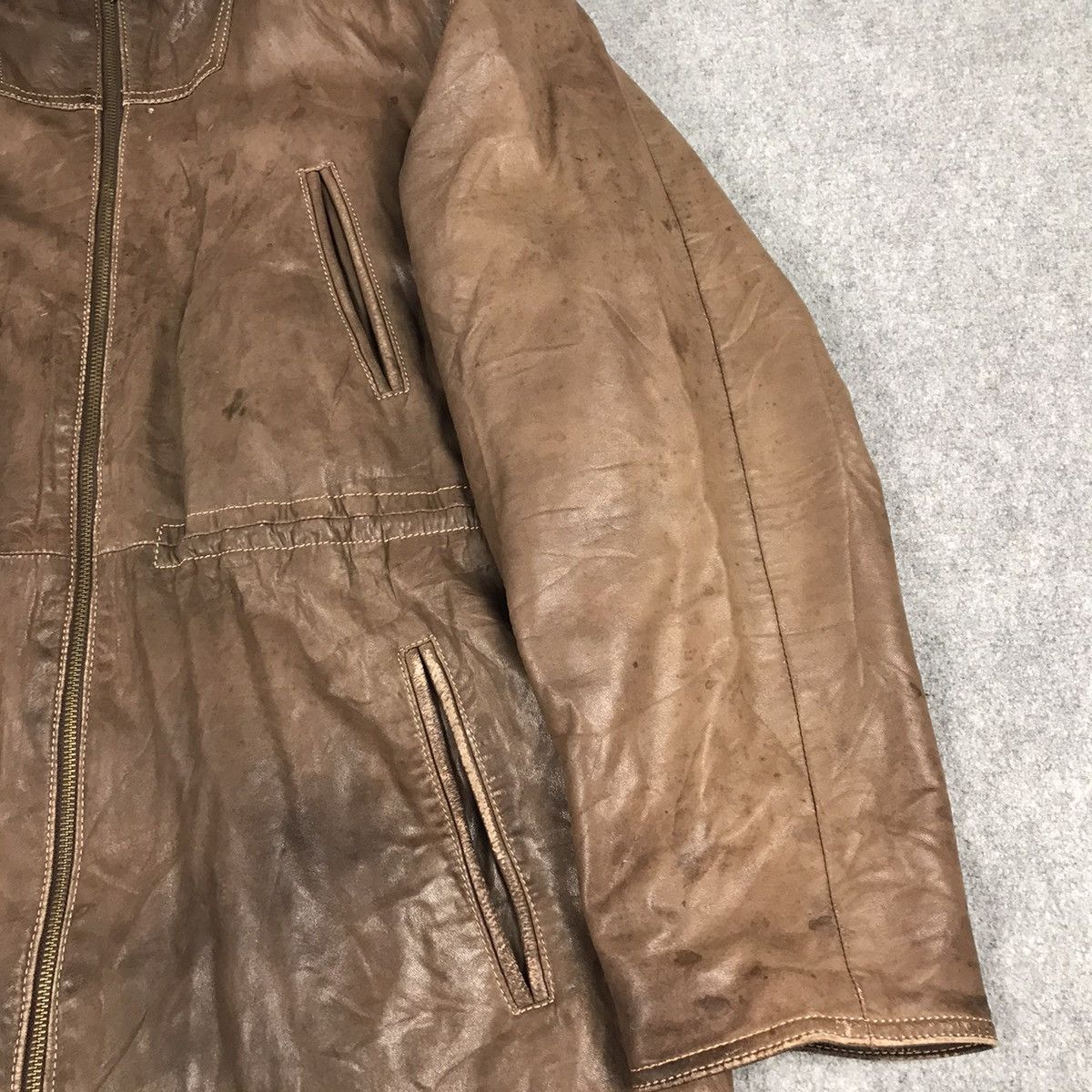 Designer × Vintage FLAG DIFUSION BY BARCELONA LEATHER PARKAS JACKET Size US L / EU 52-54 / 3 - 5 Thumbnail