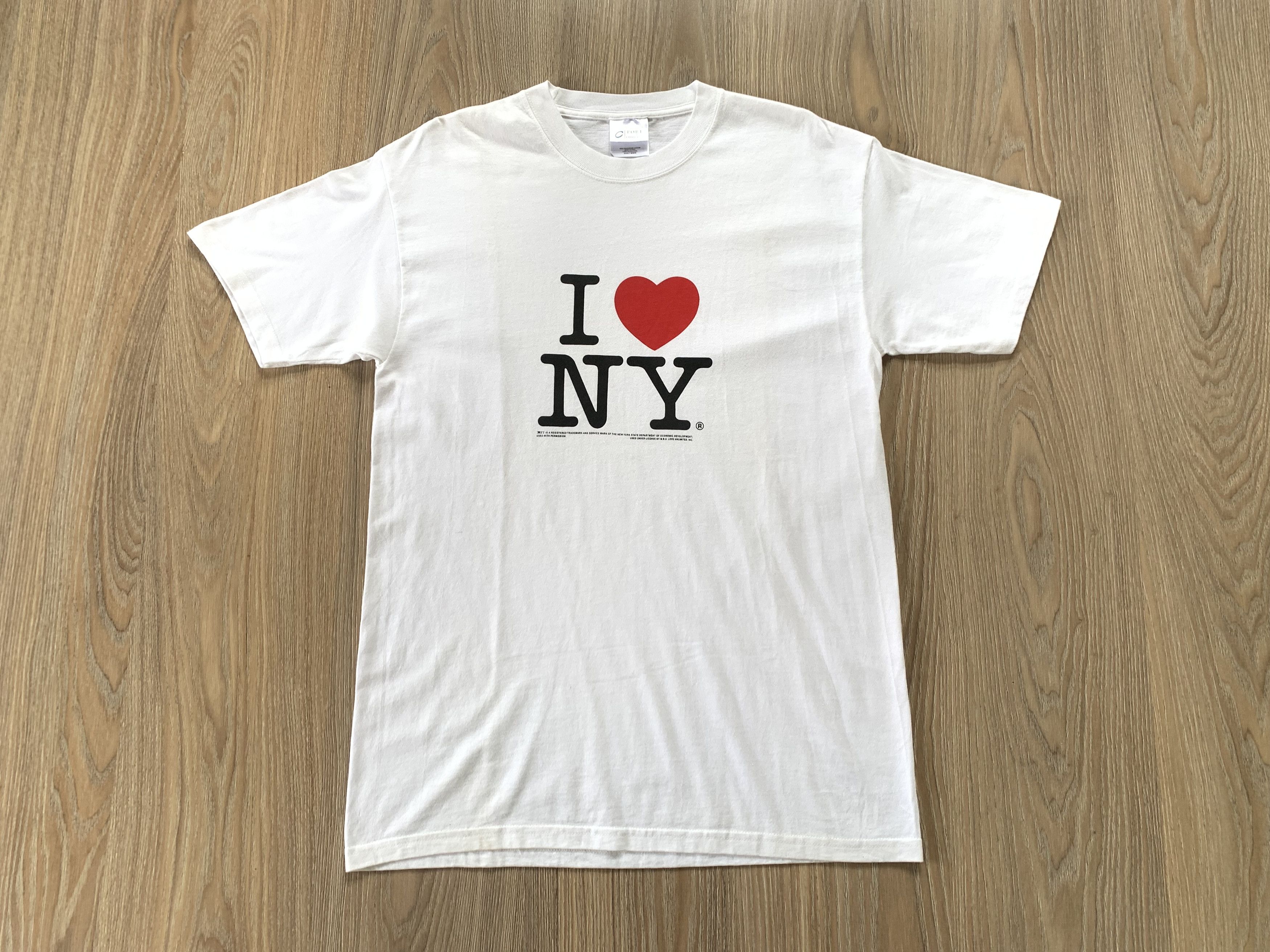 I Love NY × Vintage Vintage I love New York White Big Logo T-Shirt Size US M / EU 48-50 / 2 - 2 Thumbnail