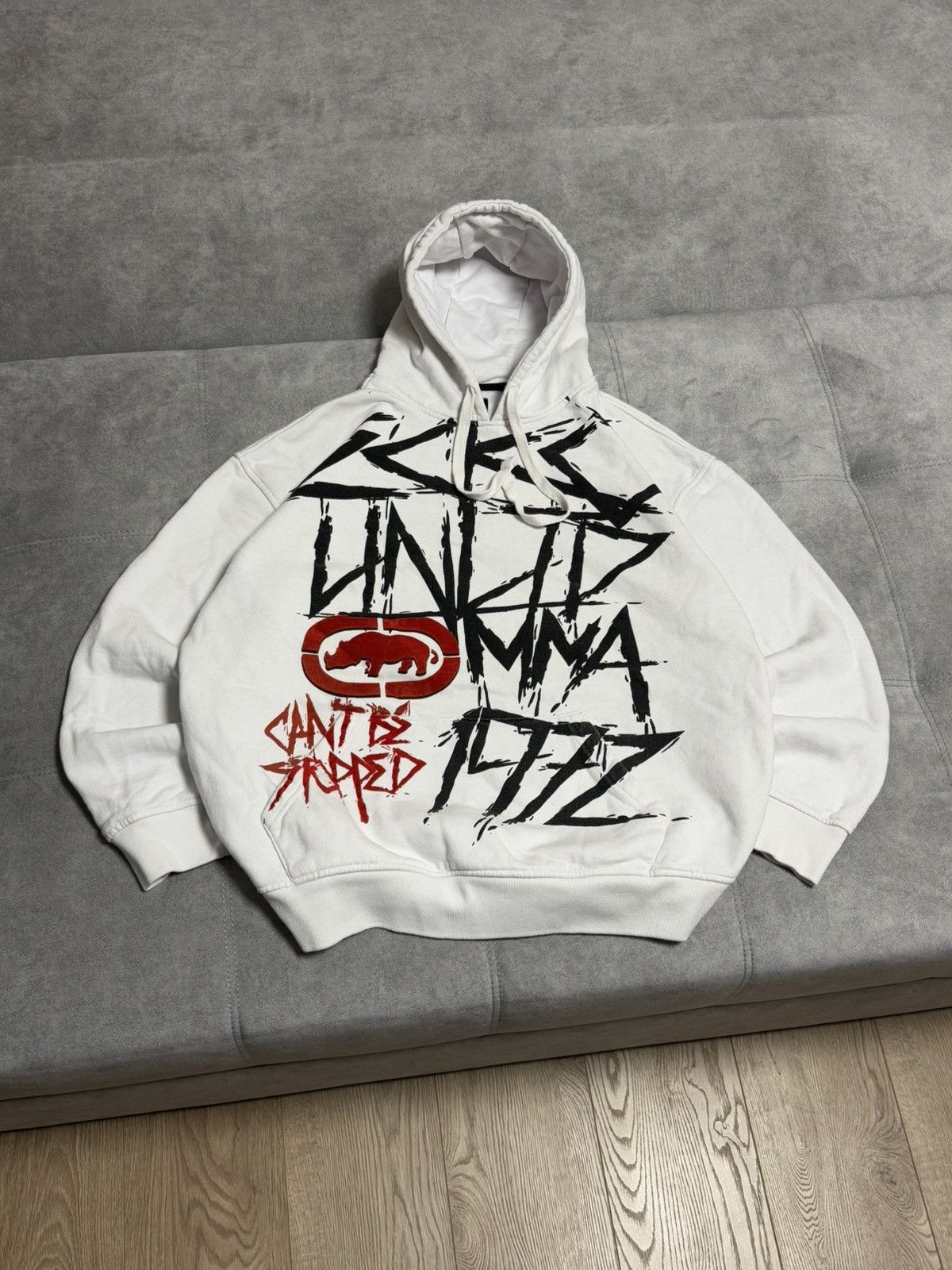 Ecko Unltd. × Vintage Vintage Ecko Unltd MMA big logo Y2K box fit hoodie XL Size US XL / EU 56 / 4 - 2 Thumbnail