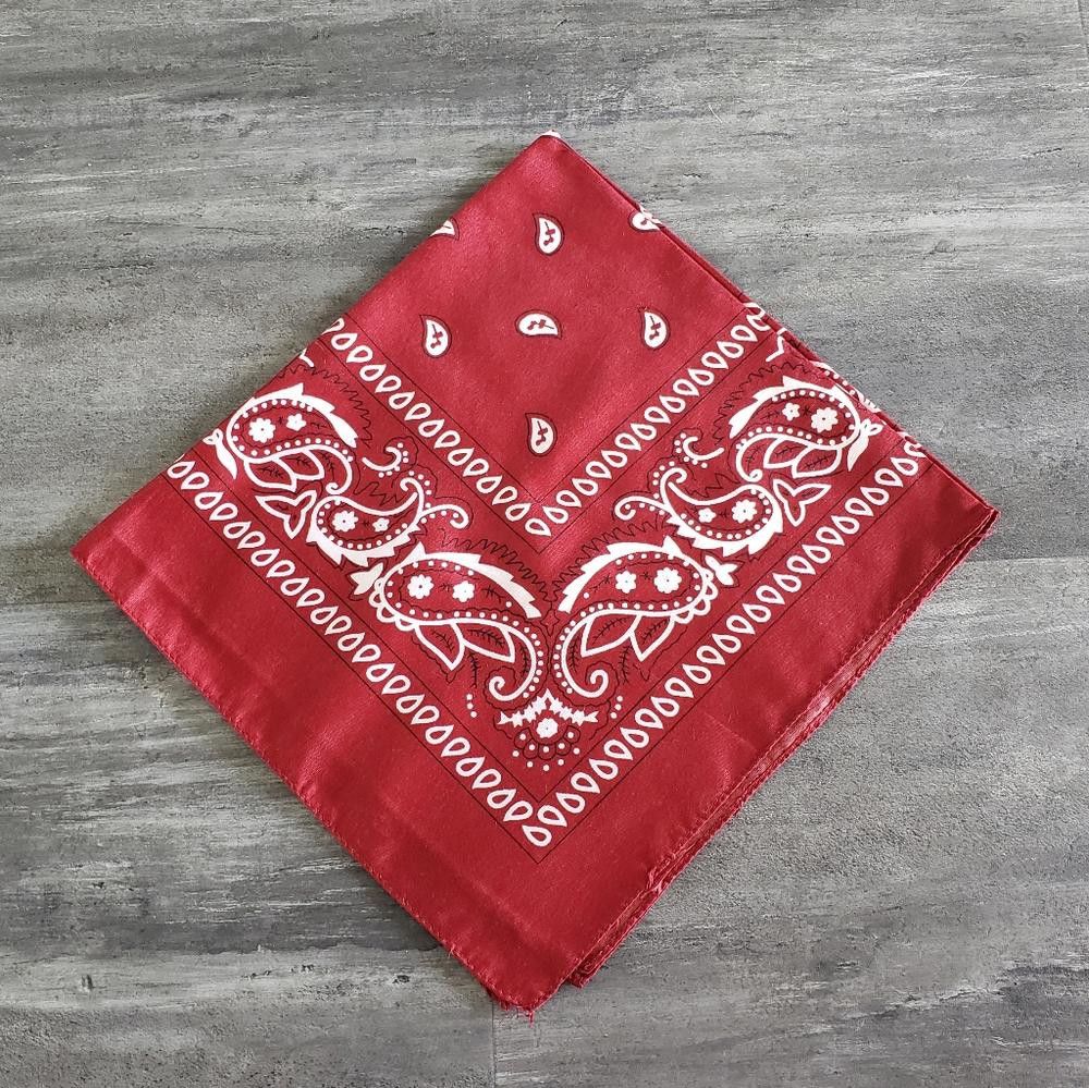 Designer Burgundy Paisley Printed Classic Bandana Size ONE SIZE - 1 Preview